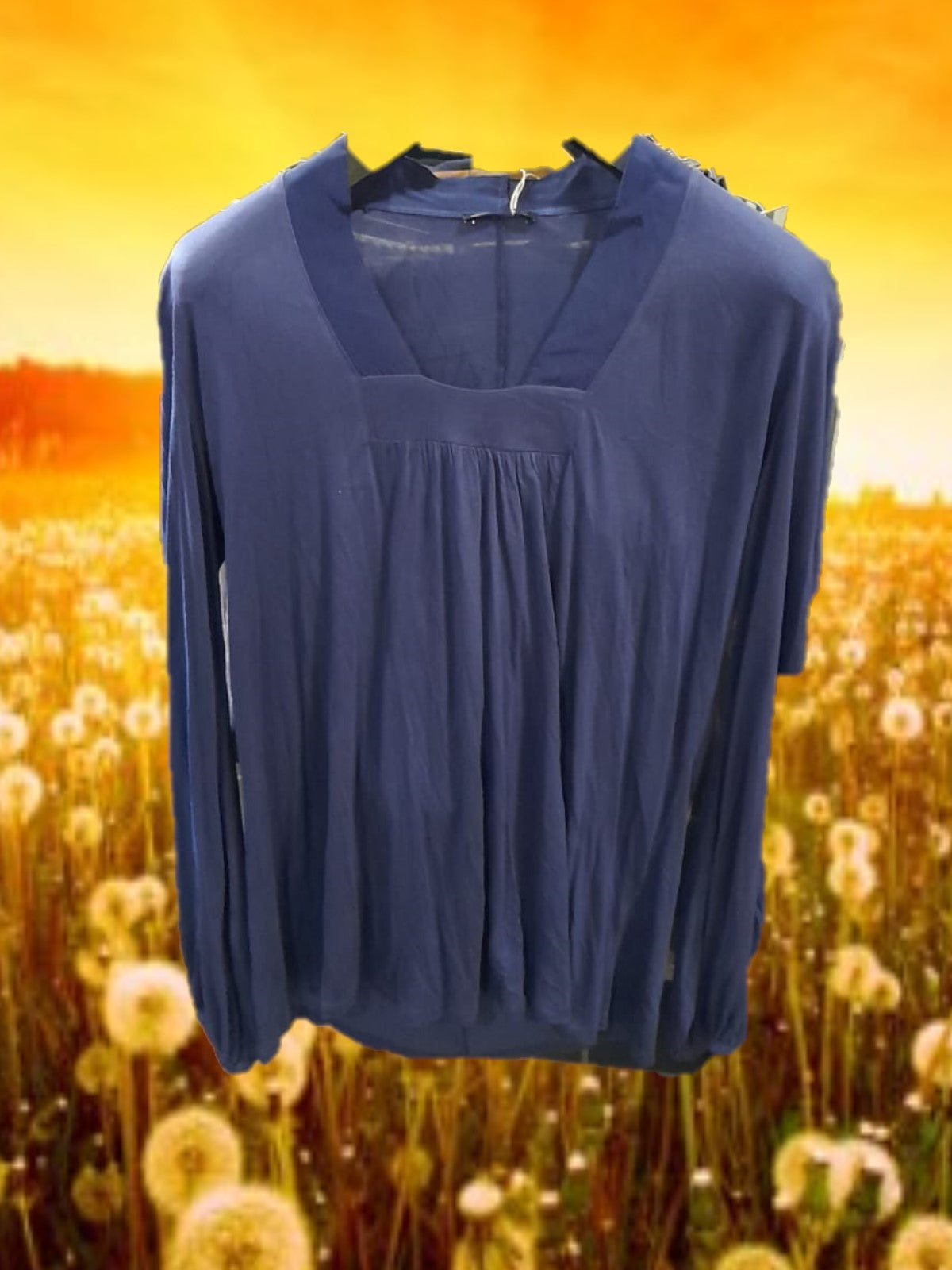 VESTIDO CORTO AZUL MANGA LARGA