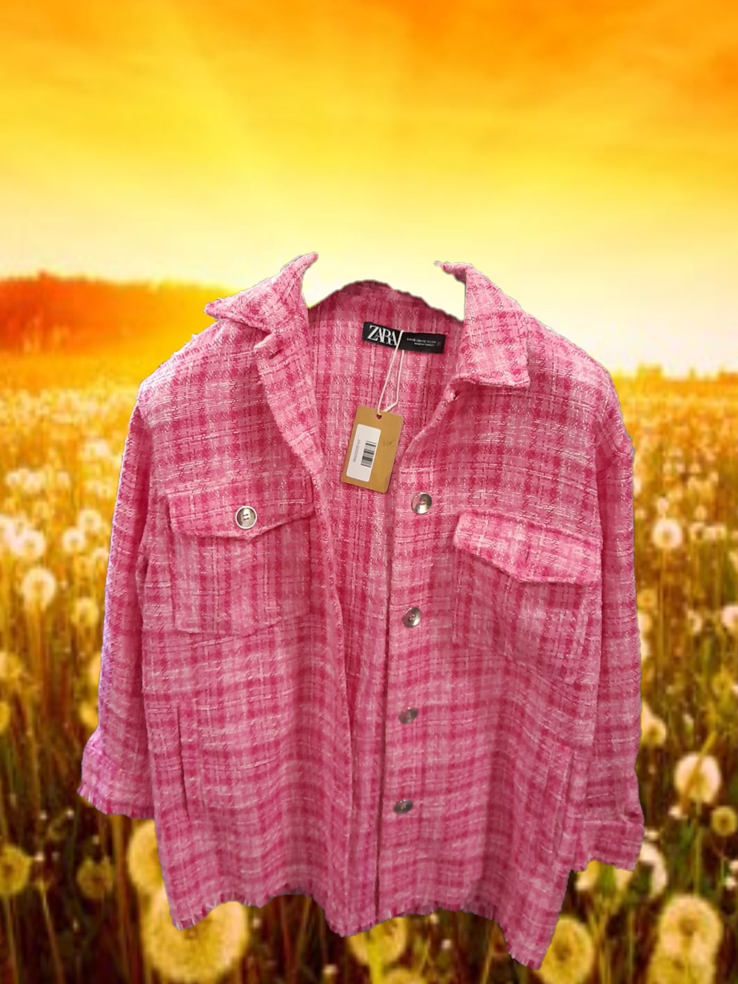 SOBRECAMISA MUJER ROSA CON CUADROS