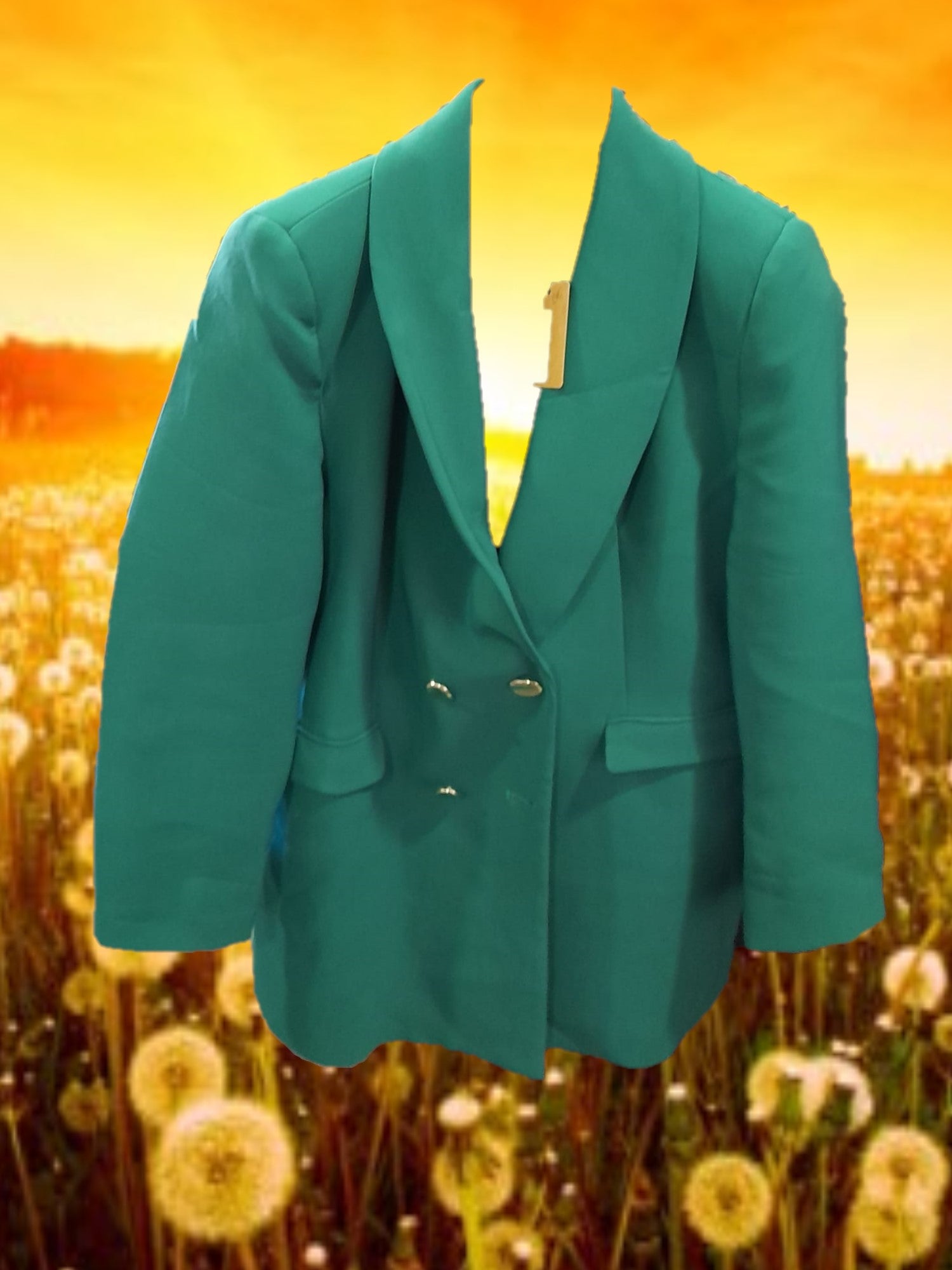 CHAQUETA MUJER LARGA VERDE
