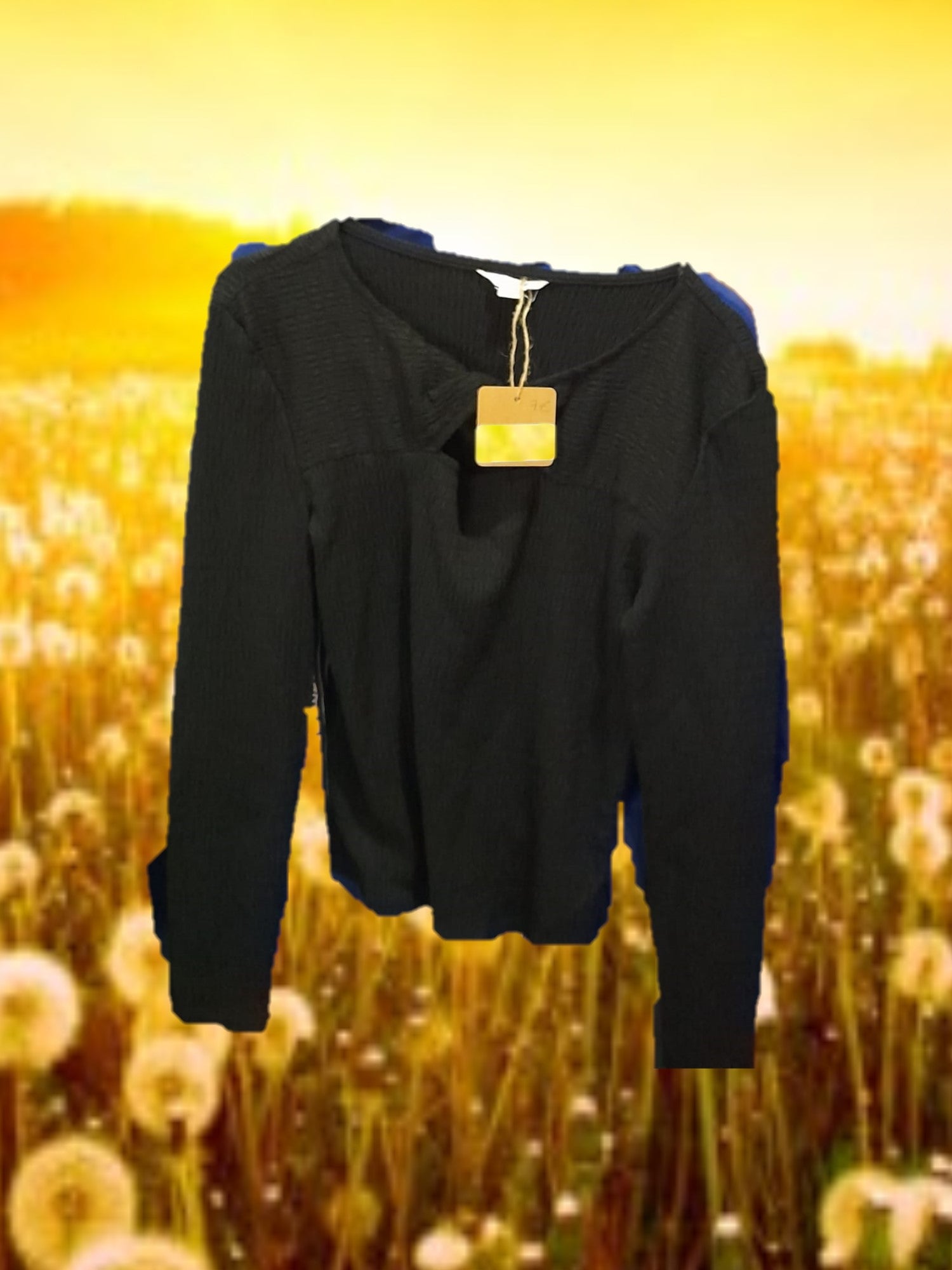 CAMISETA MUJER NEGRA FRUNCIDA
