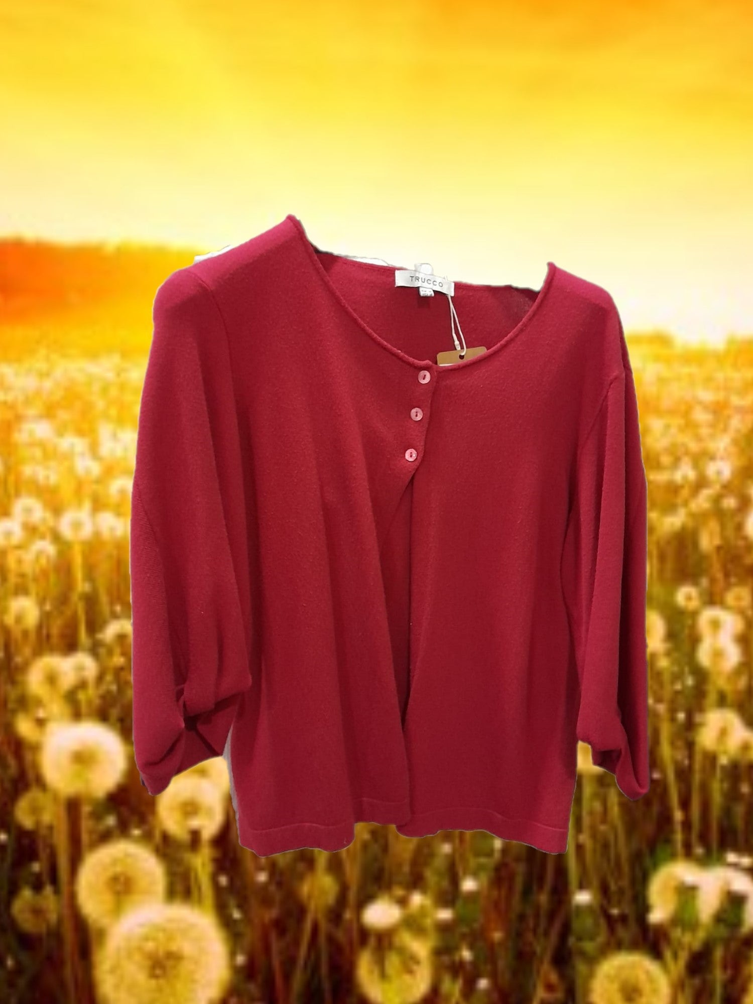 CHAQUETA MUJER DE PUNTO ROSA