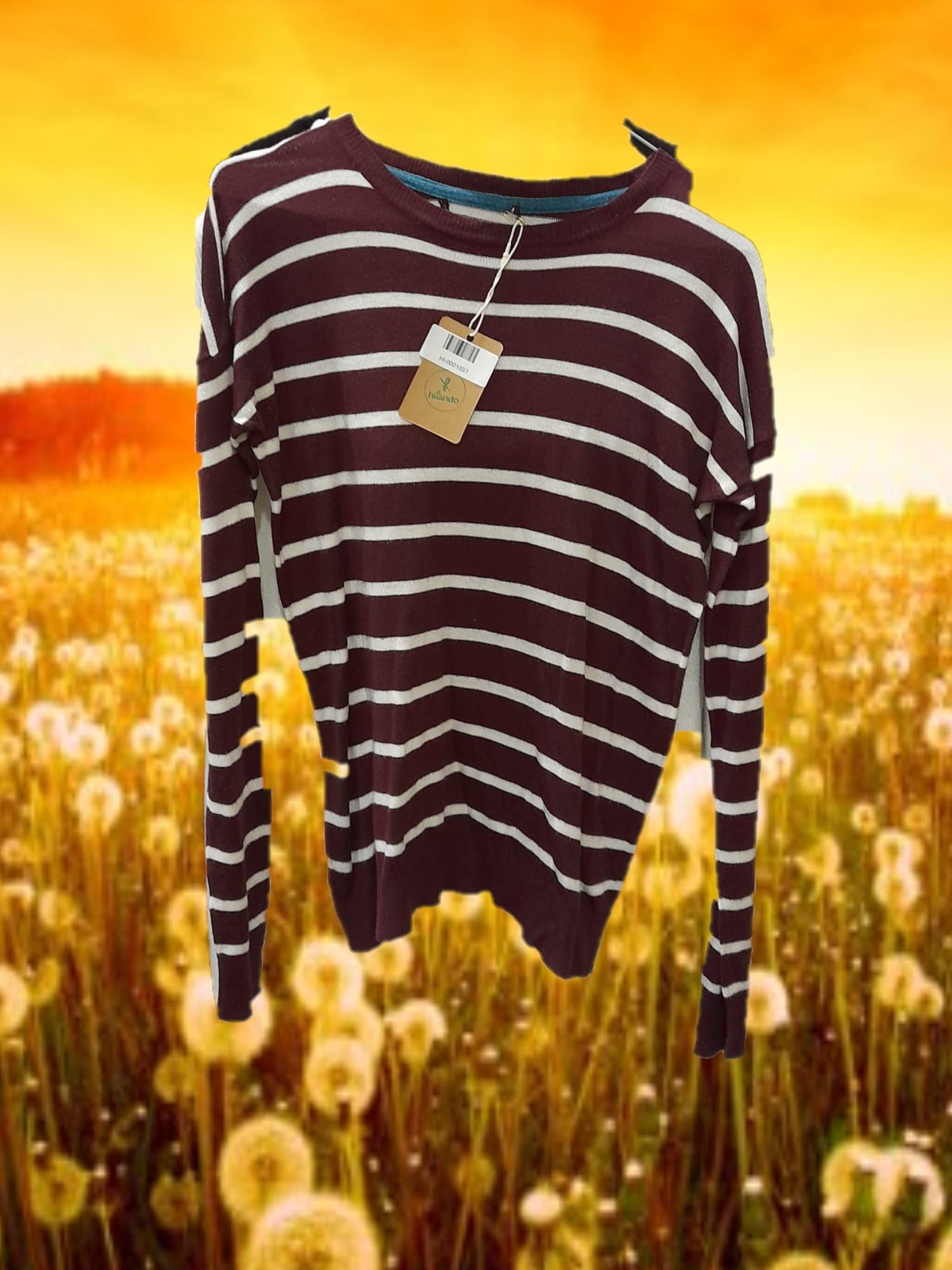 JERSEY GRANATE CON RAYAS BLANCAS