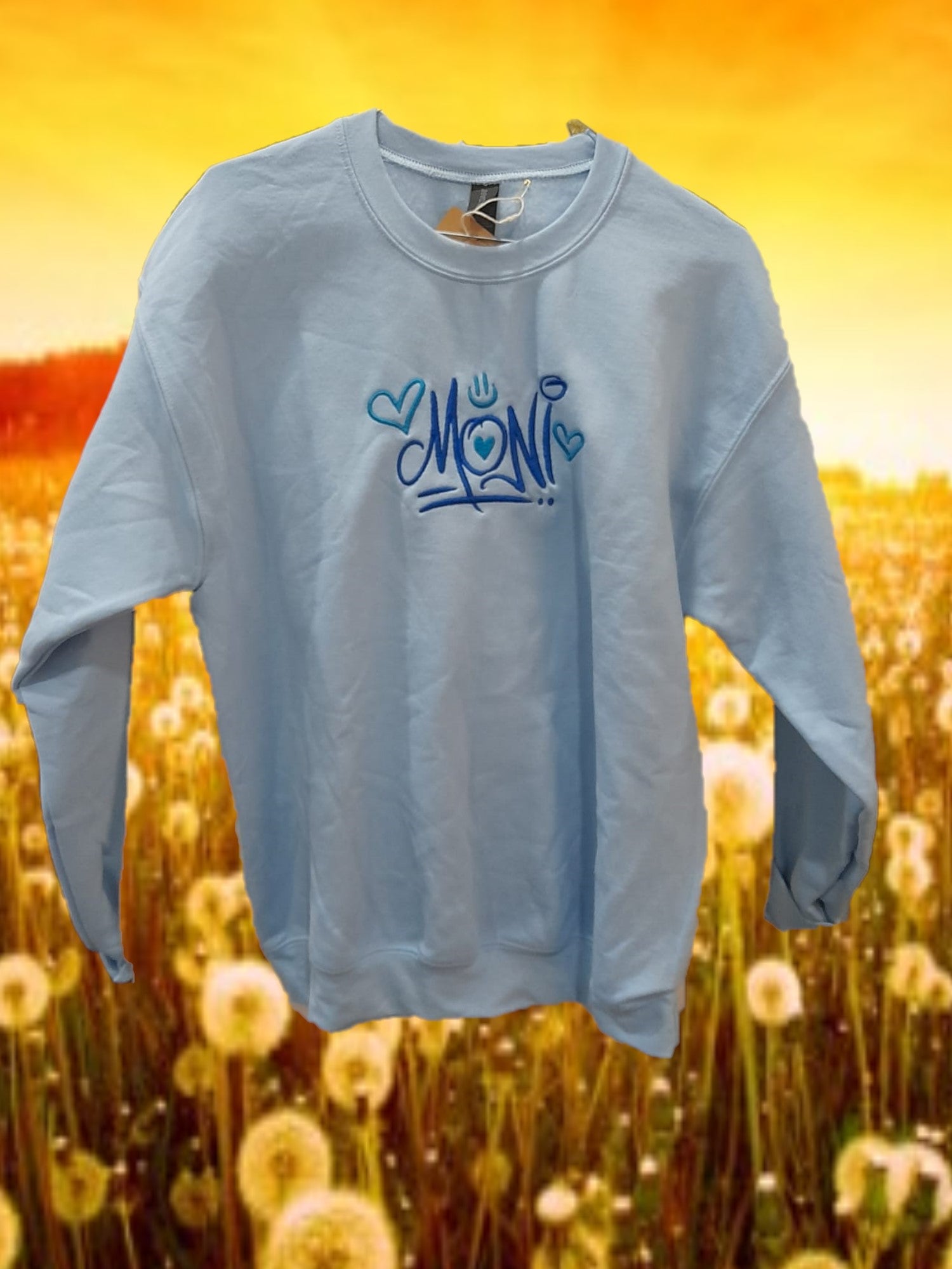 SUDADERA AZUL CON BORDADO