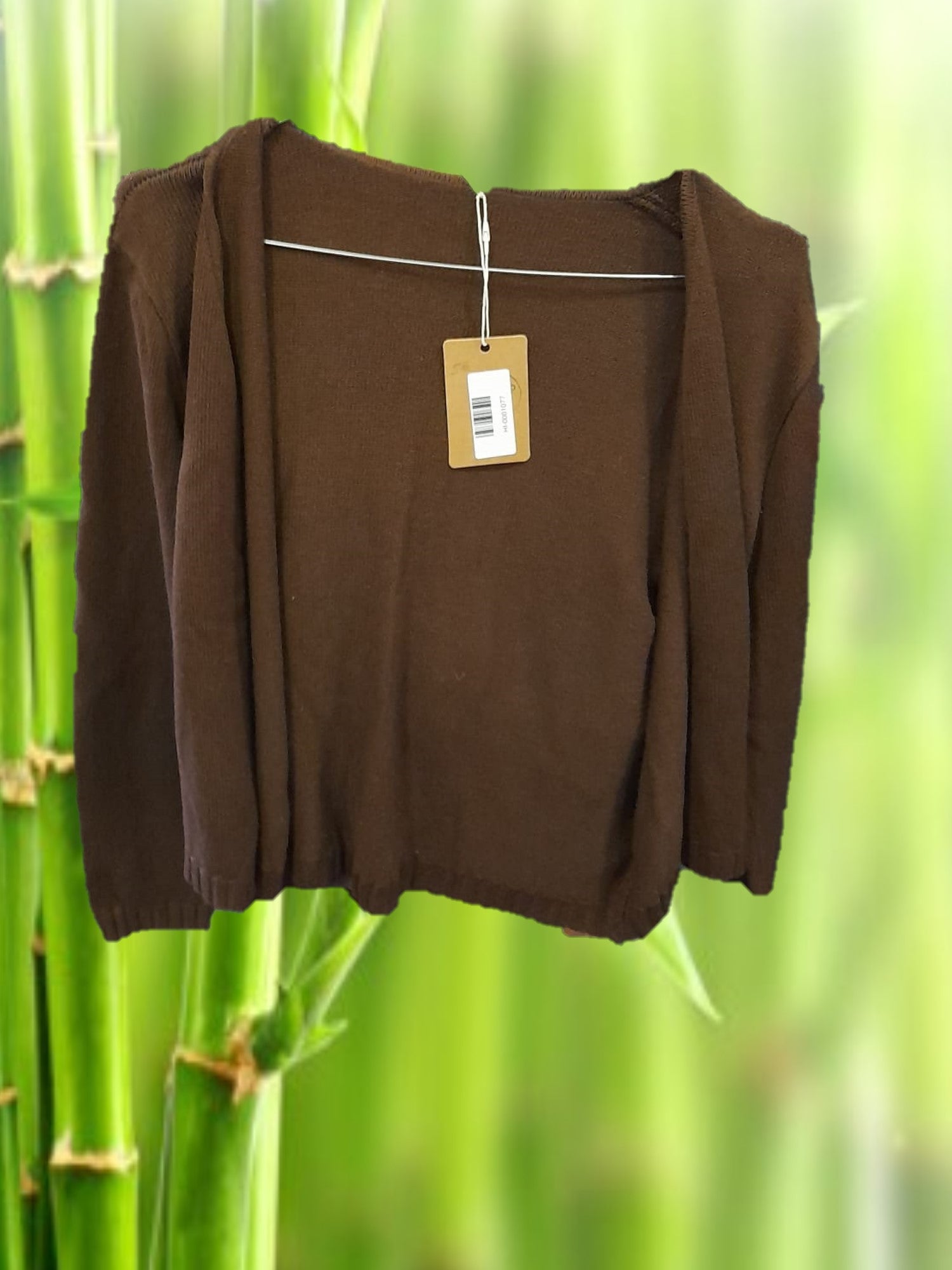 CHAQUETA MUJER MARRON DE PUNTO