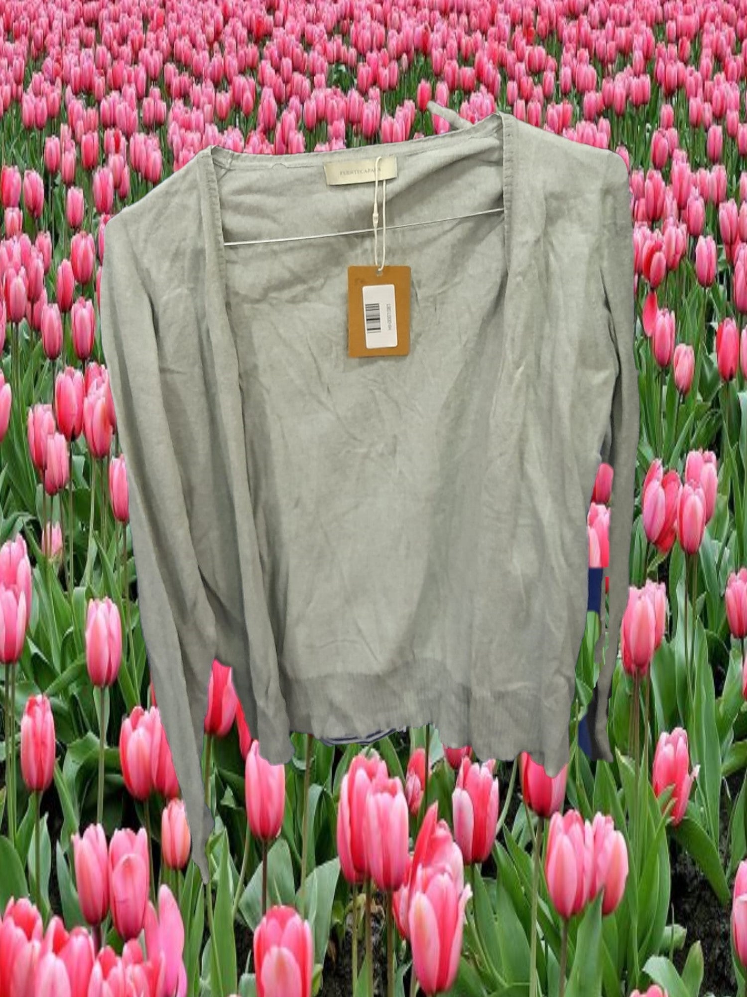 CHAQUETA MUJER GRIS DE PUNTO