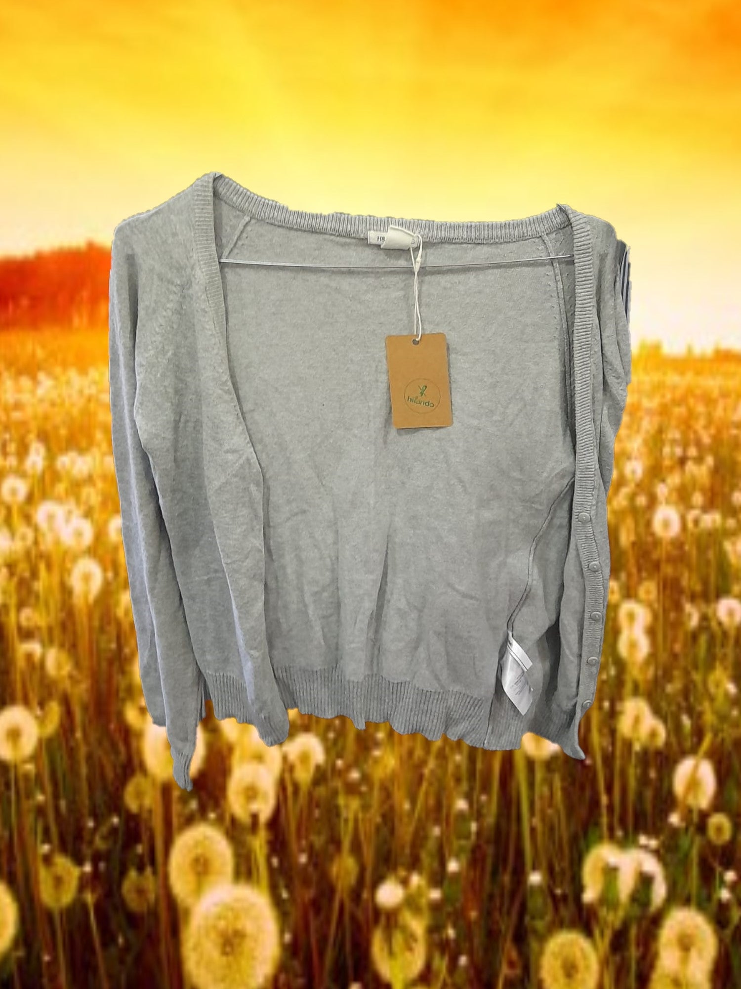CHAQUETA MUJER GRIS DE PUNTO