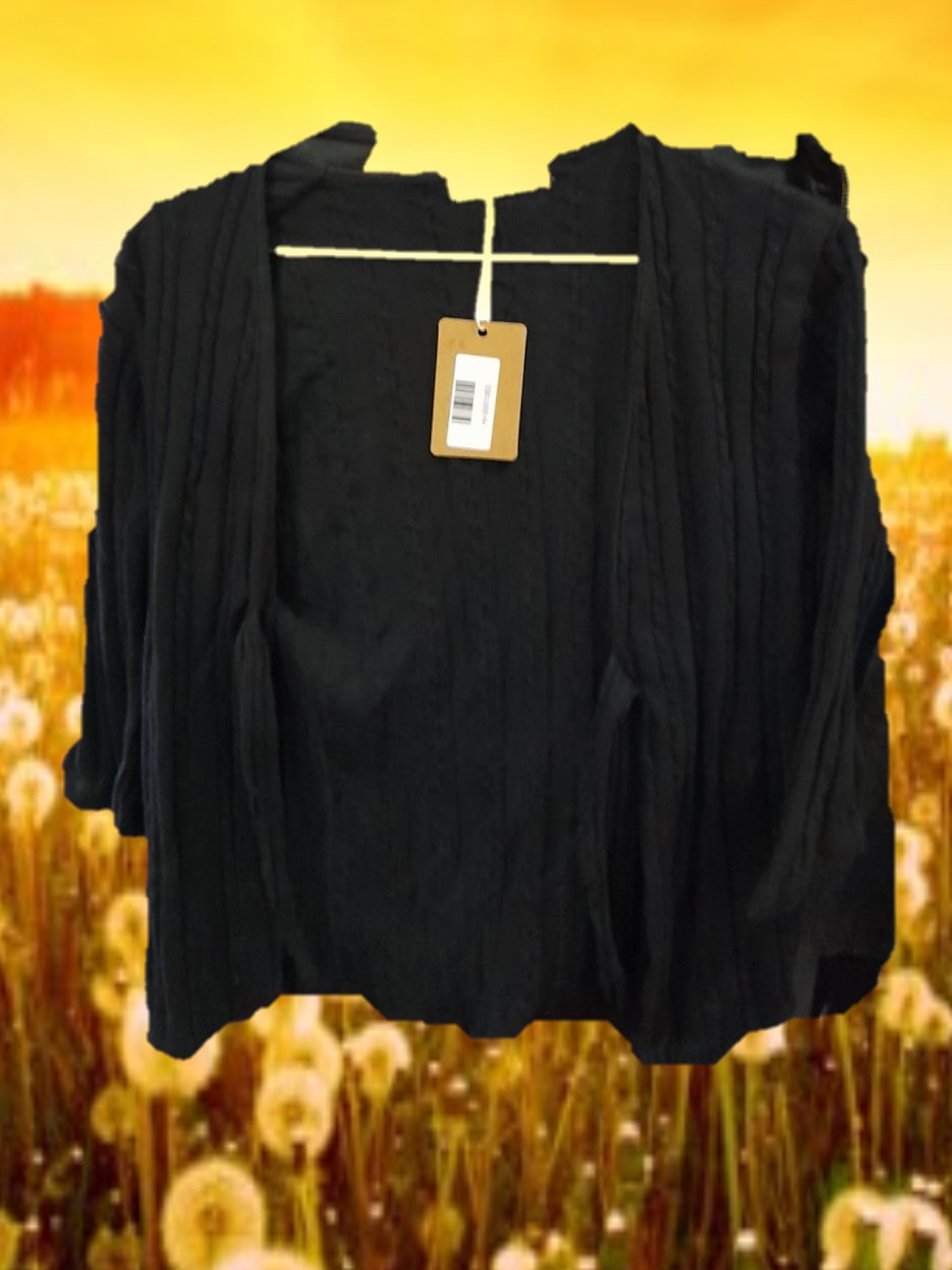 CHAQUETA MUJER NEGRA DE PUNTO