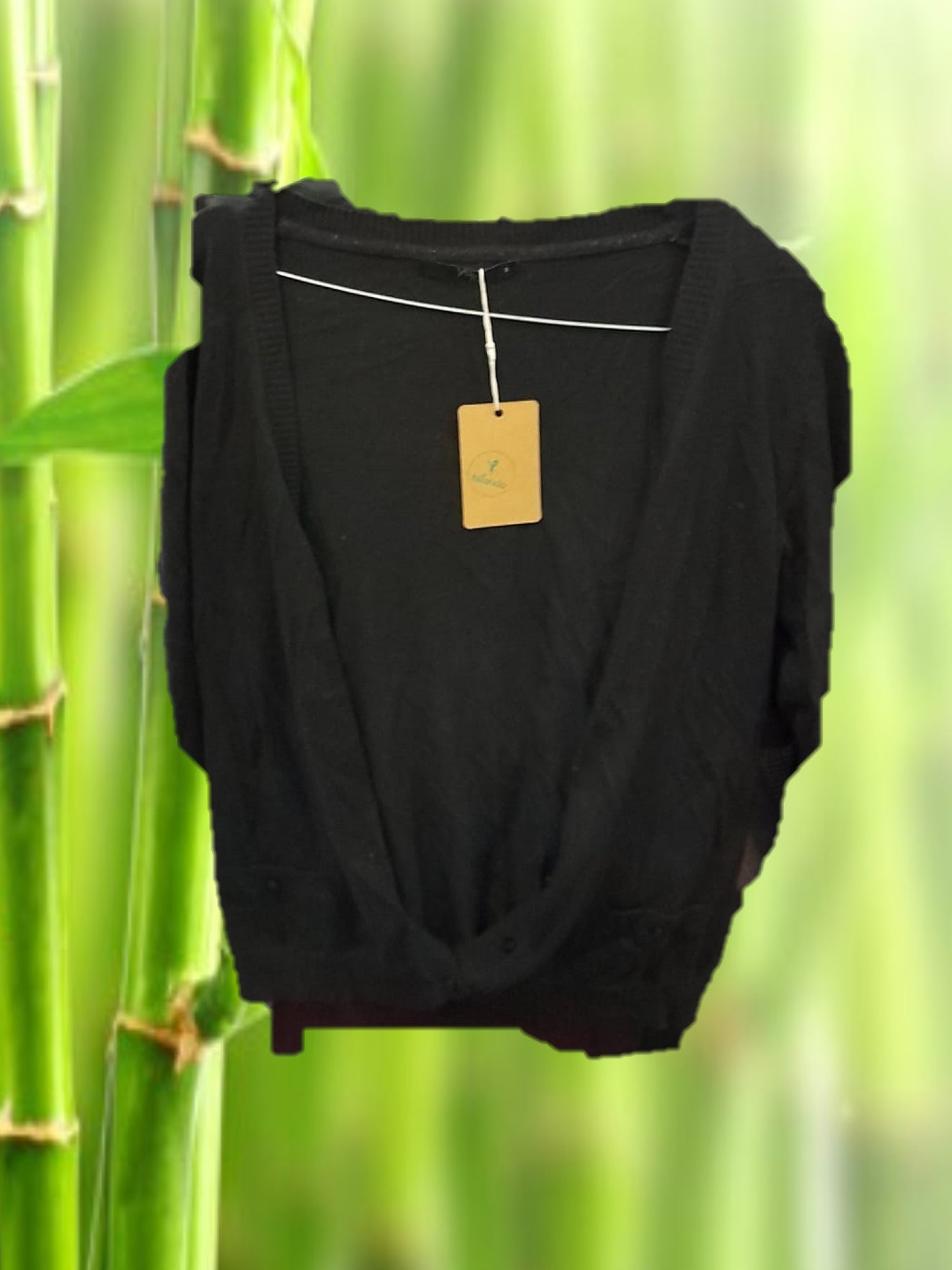 CHAQUETA MUJER NEGRA DE PUNTO