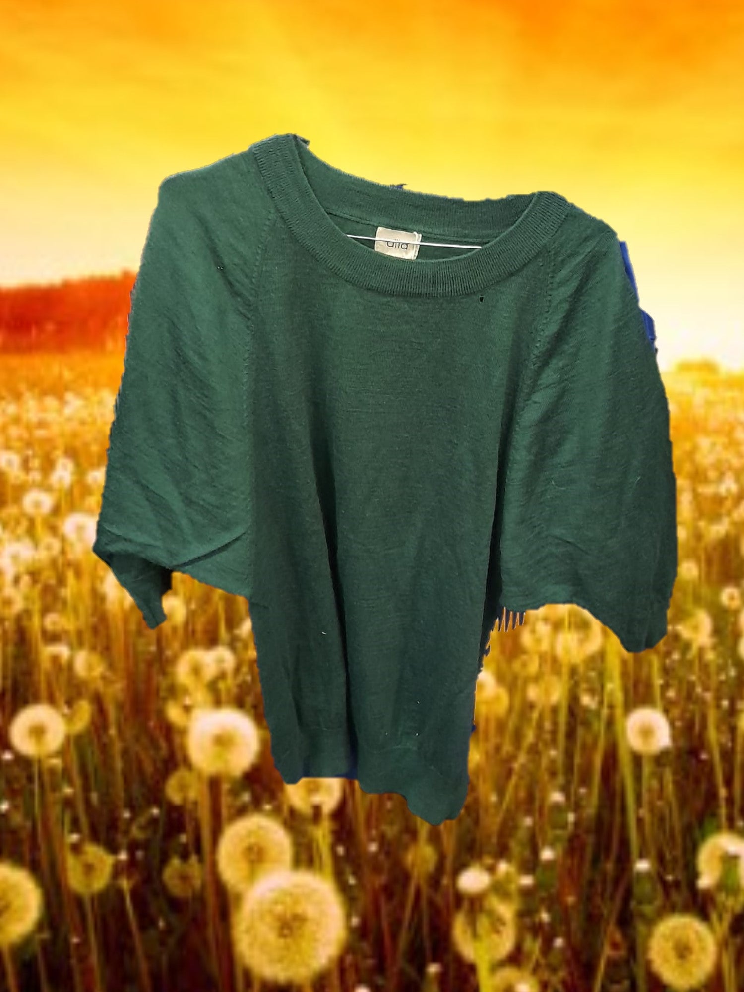 JERSEY MUJER VERDE OSCURO CON MANGA FRANCESA