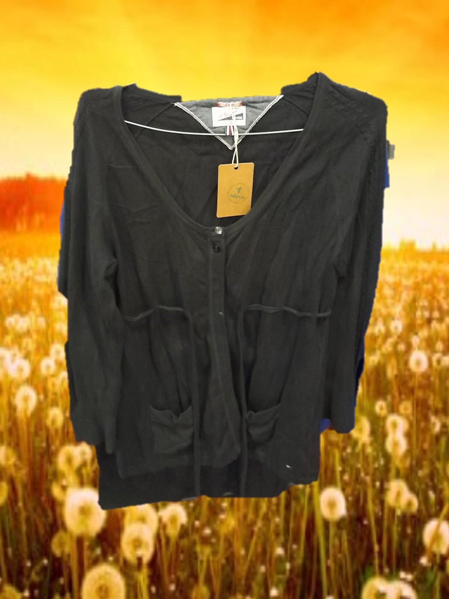 CHAQUETA MUJER NEGRA DE PUNTO