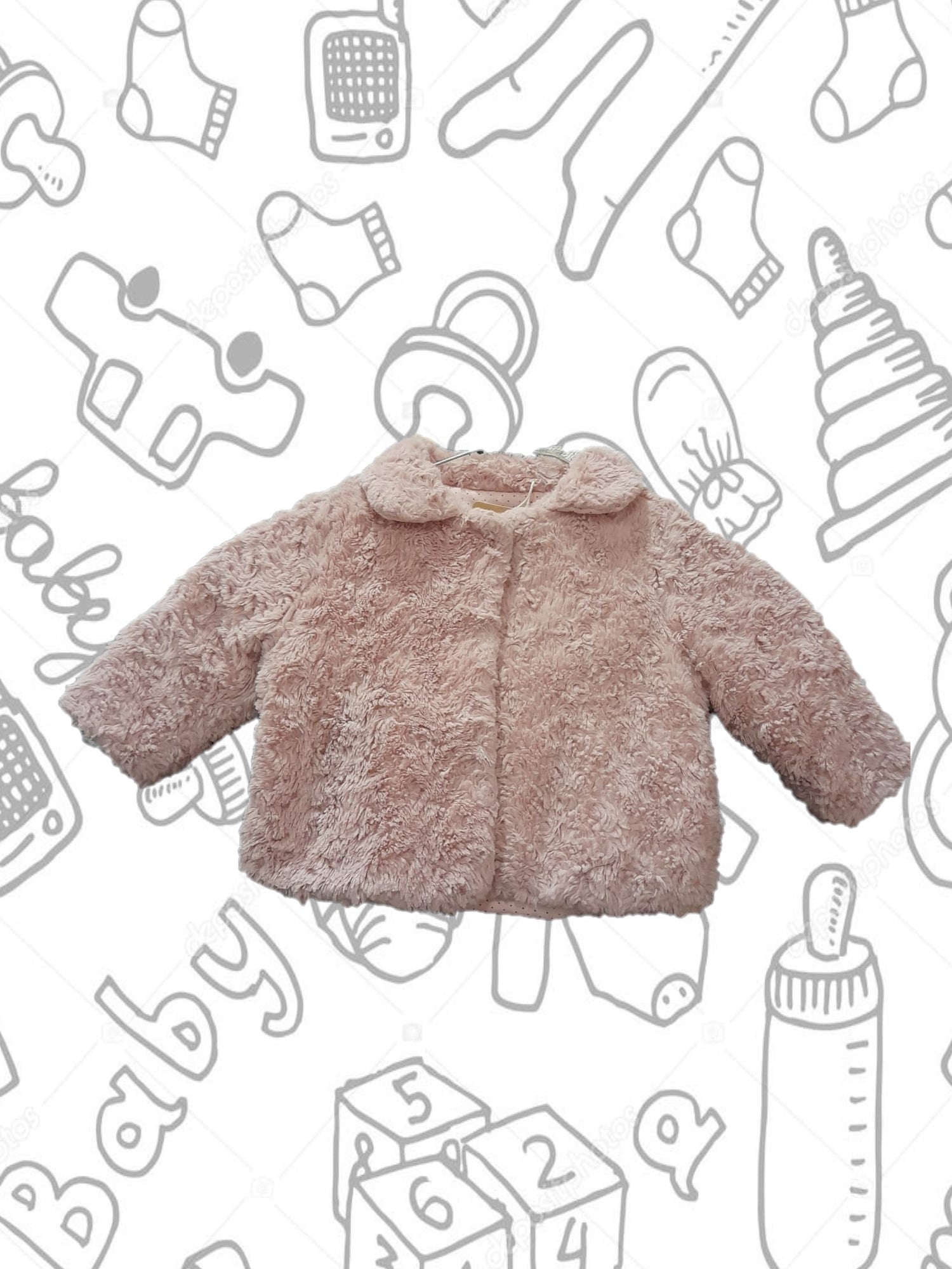 ABRIGO BEBE DE PELO ROSA