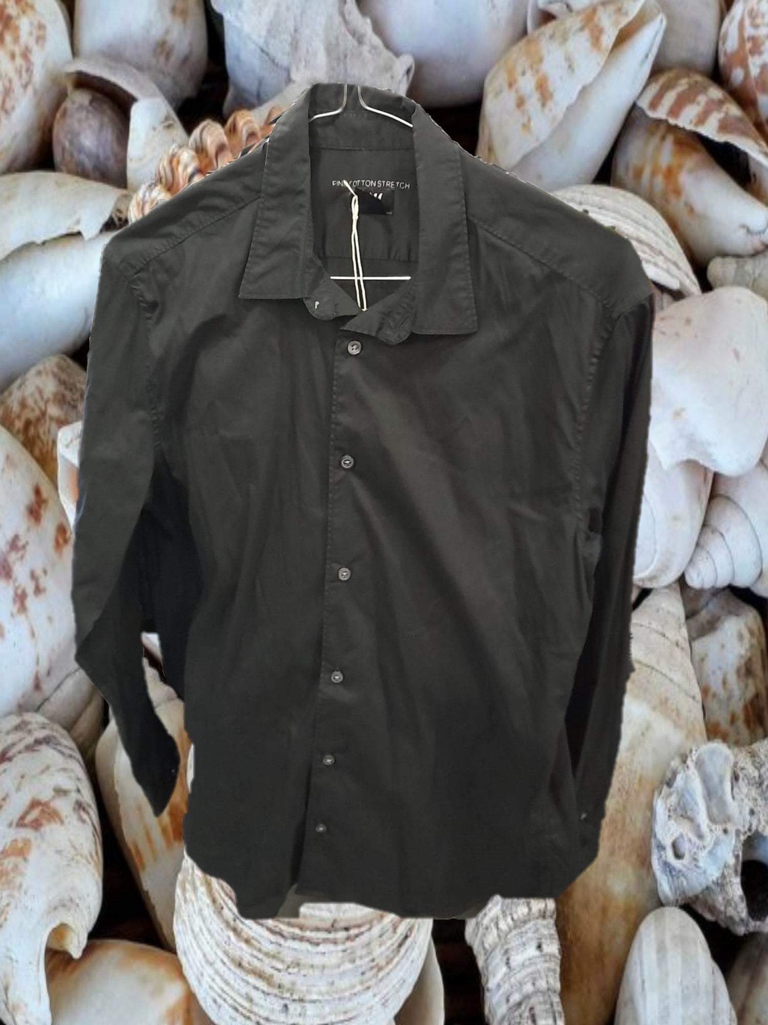 CAMISA HOMBRE MANGA LARGA NEGRA