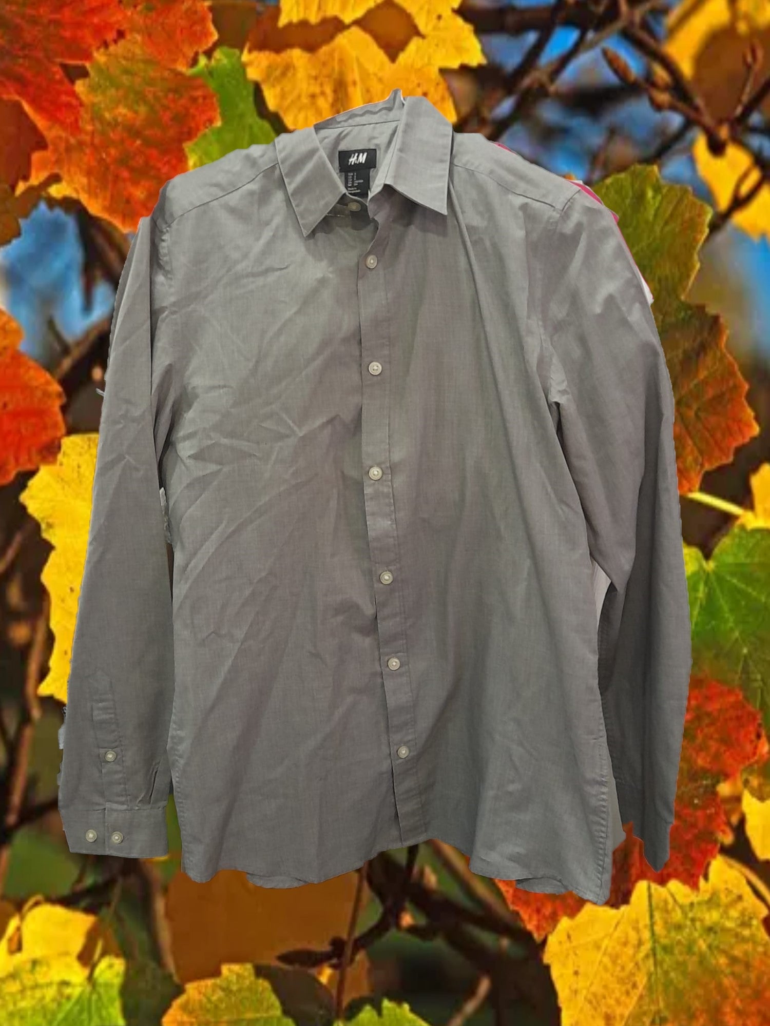 CAMISA HOMBRE MANGA LARGA GRIS