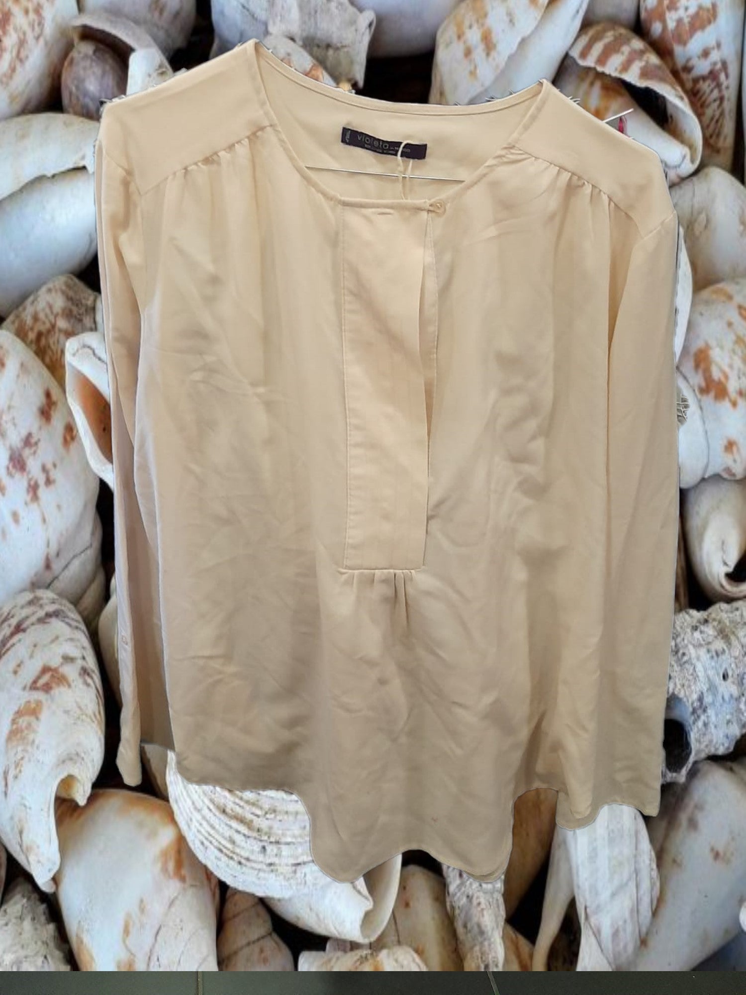 BLUSA MANGA LARGA BEIGE
