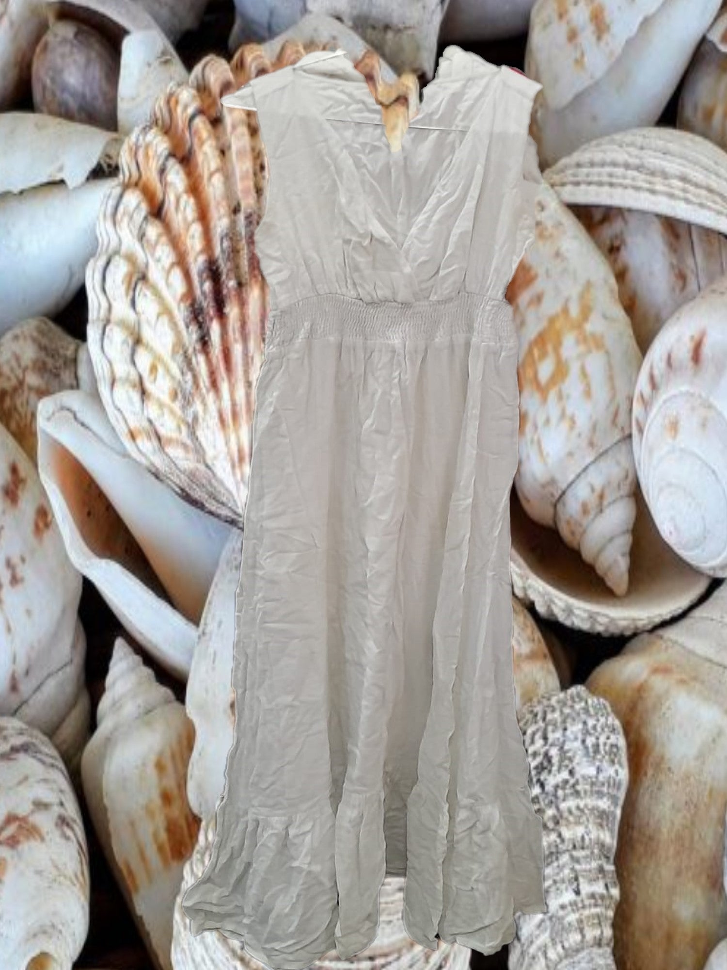 VESTIDO LARGO BLANCO DE TIRANTES