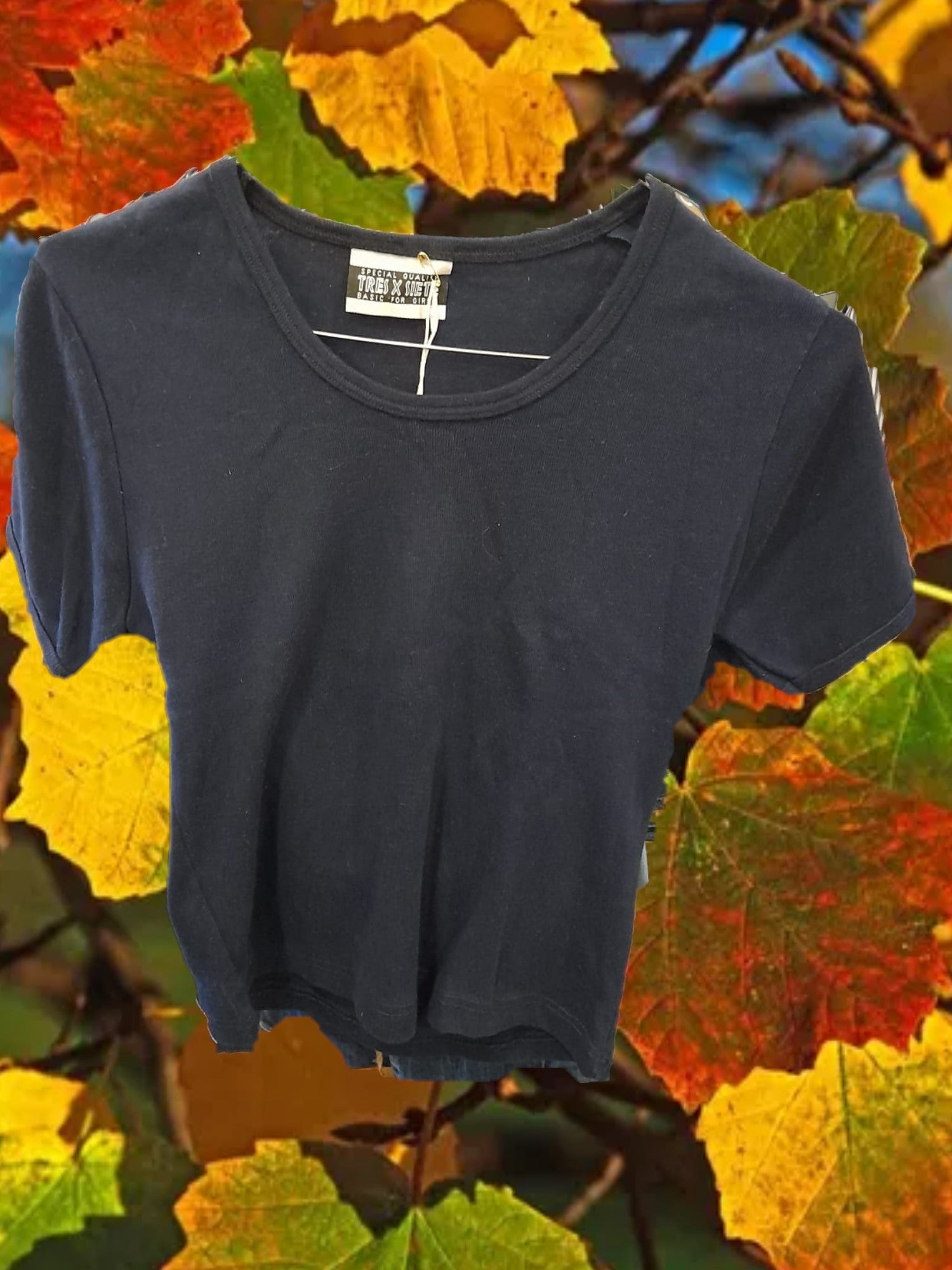 CAMISETA MUJER MANGA CORTA AZUL MARINO