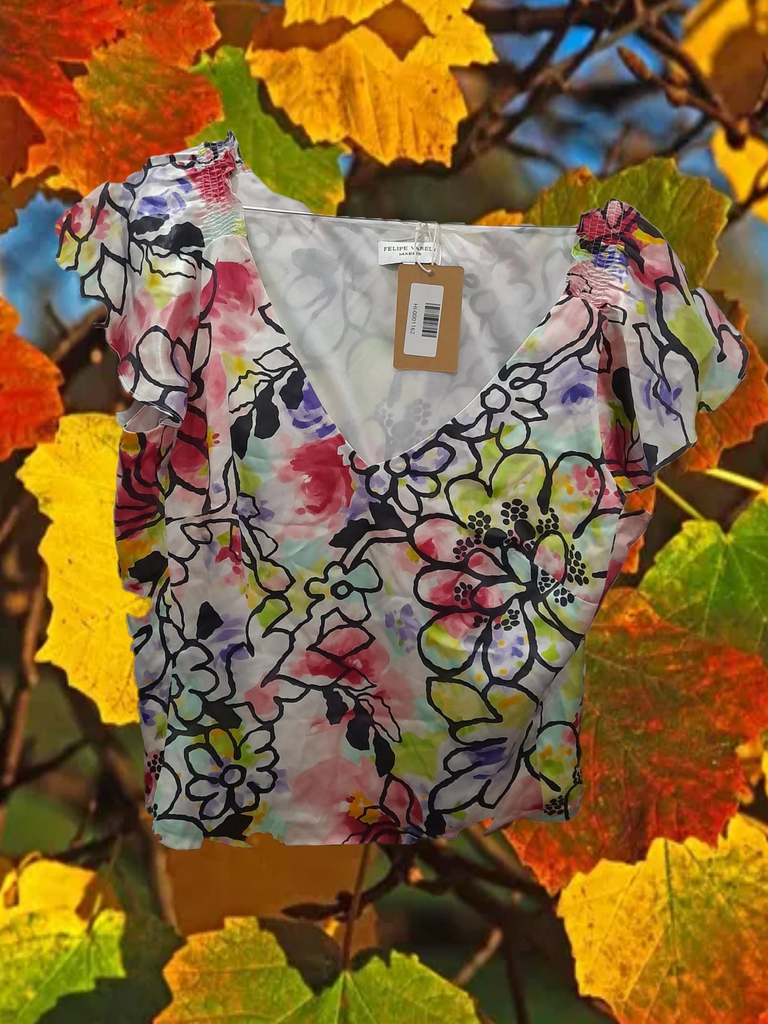 BLUSA MANGA CORTA CON ESTAMPADO FLORAL