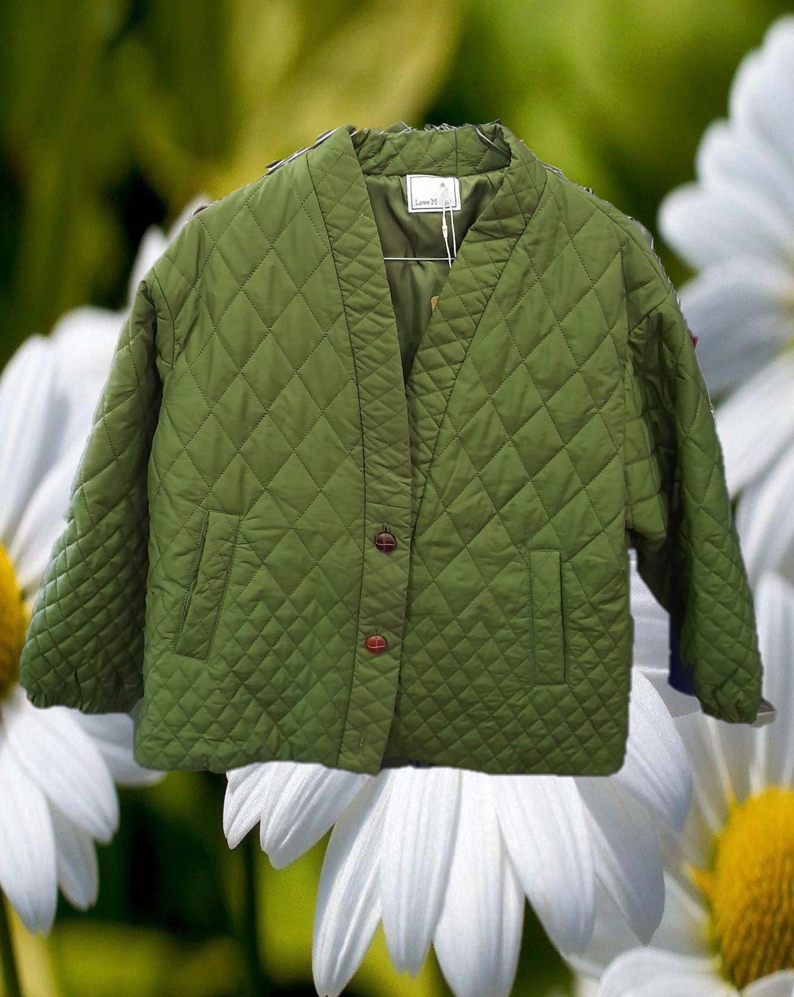 ABRIGO FINO ACOLCHADO MUJER VERDE