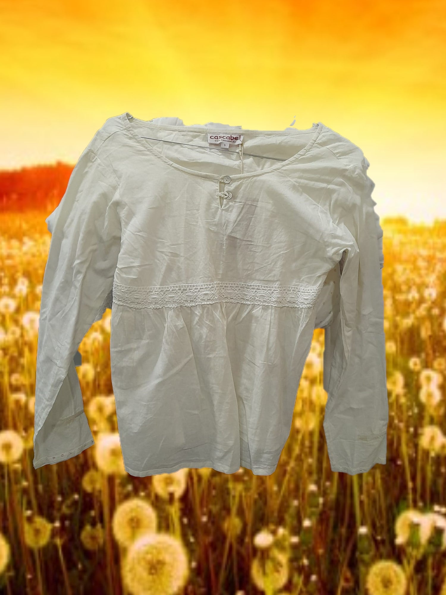 BLUSA BEIGE MANGA LARGA