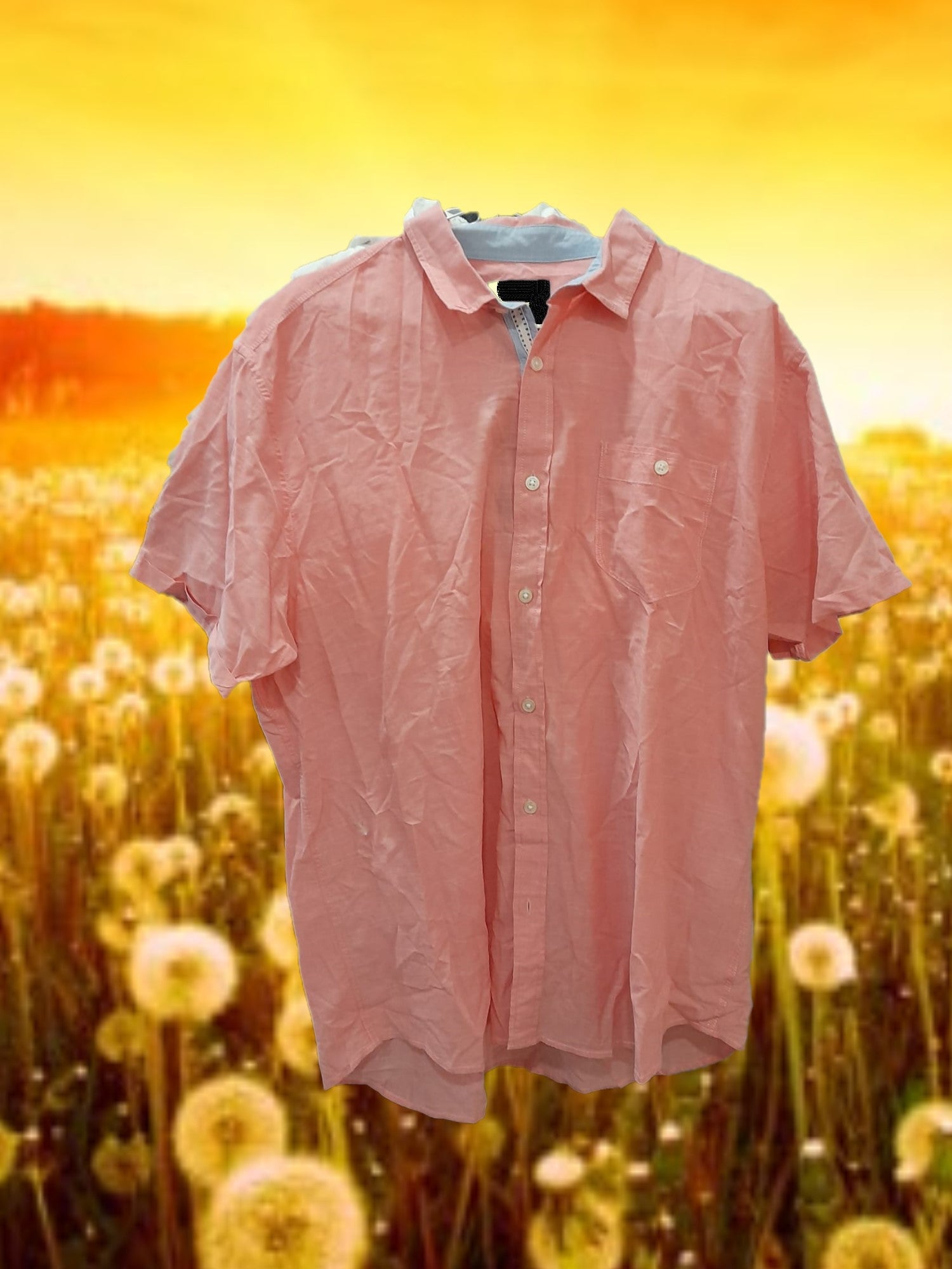 CAMISA HOMBRE MANGA CORTA SALMÓN
