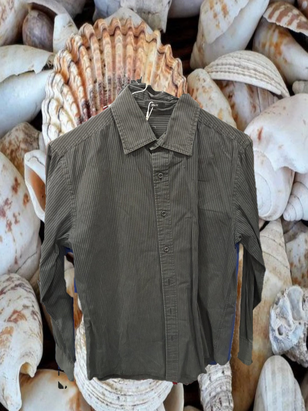 CAMISA HOMBRE MANGA LARGA NEGRA CON RAYAS BLANCAS