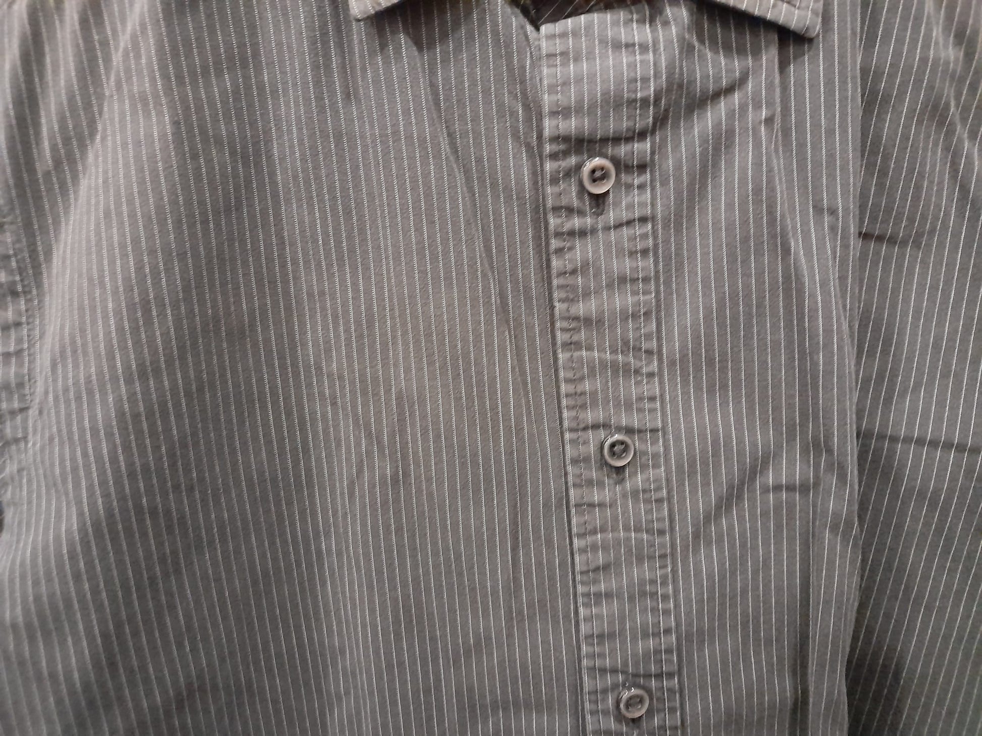 CAMISA HOMBRE MANGA LARGA NEGRA CON RAYAS BLANCAS