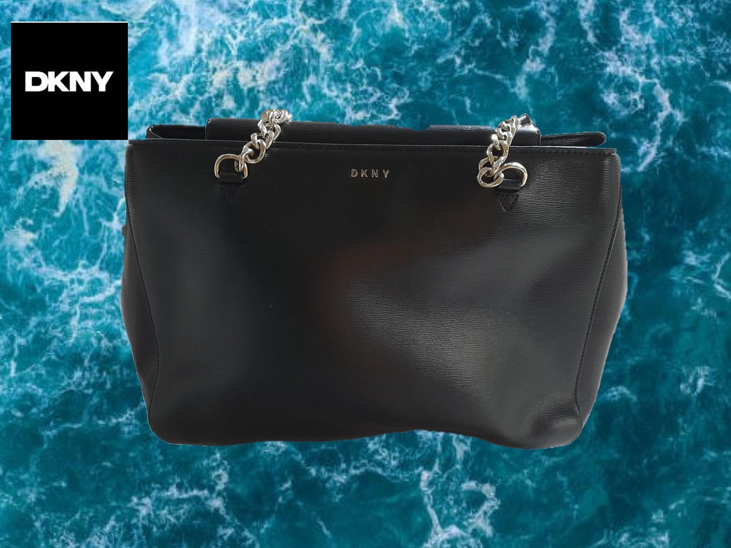BOLSO NEGRO GRANDE PIEL DKNY ( TARA ASA DAÑADA )