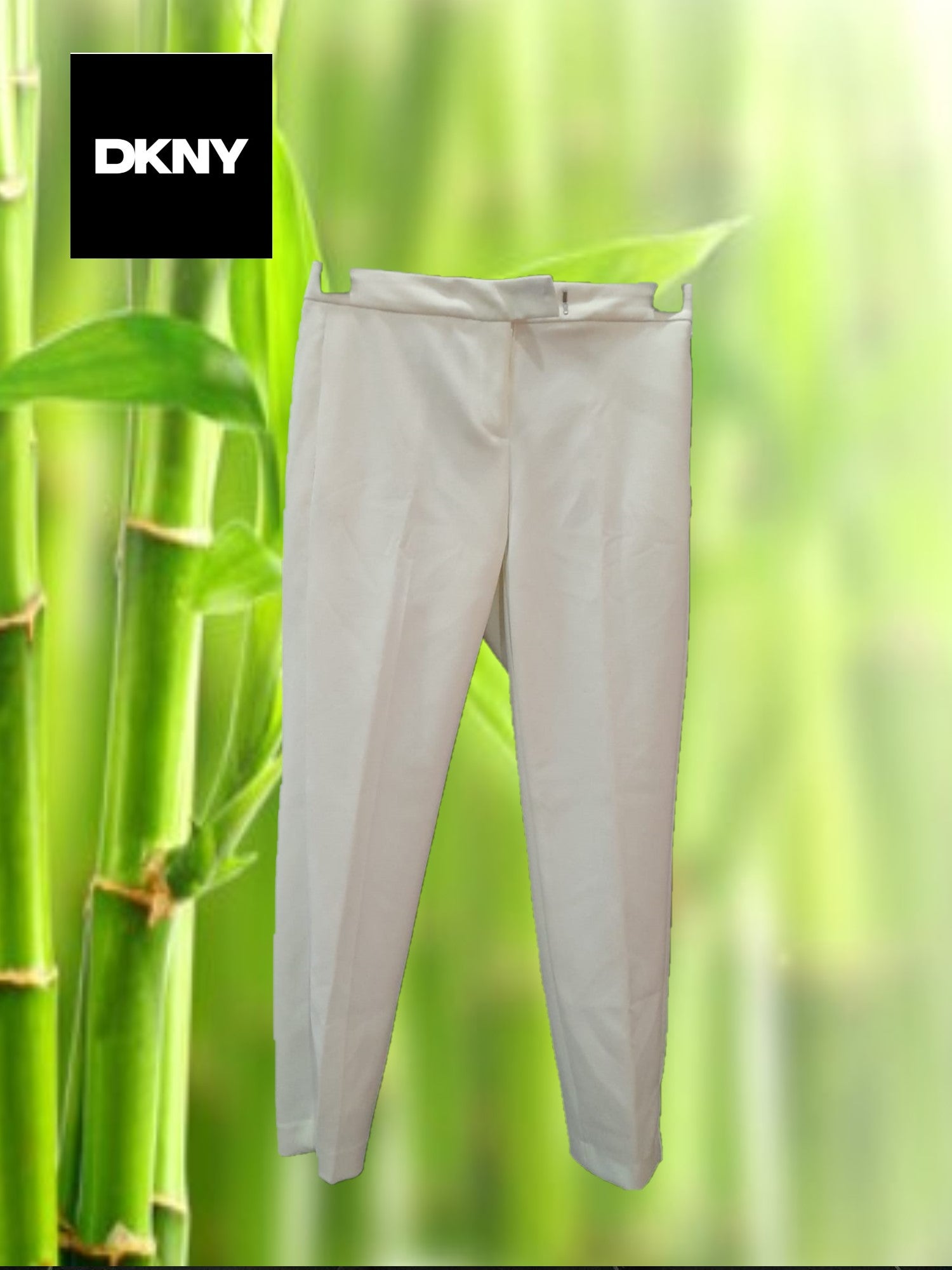 PANTALÓN MUJER DE VESTIR BLANCO DKNY ( TARA ROTURA EN COSTURA )