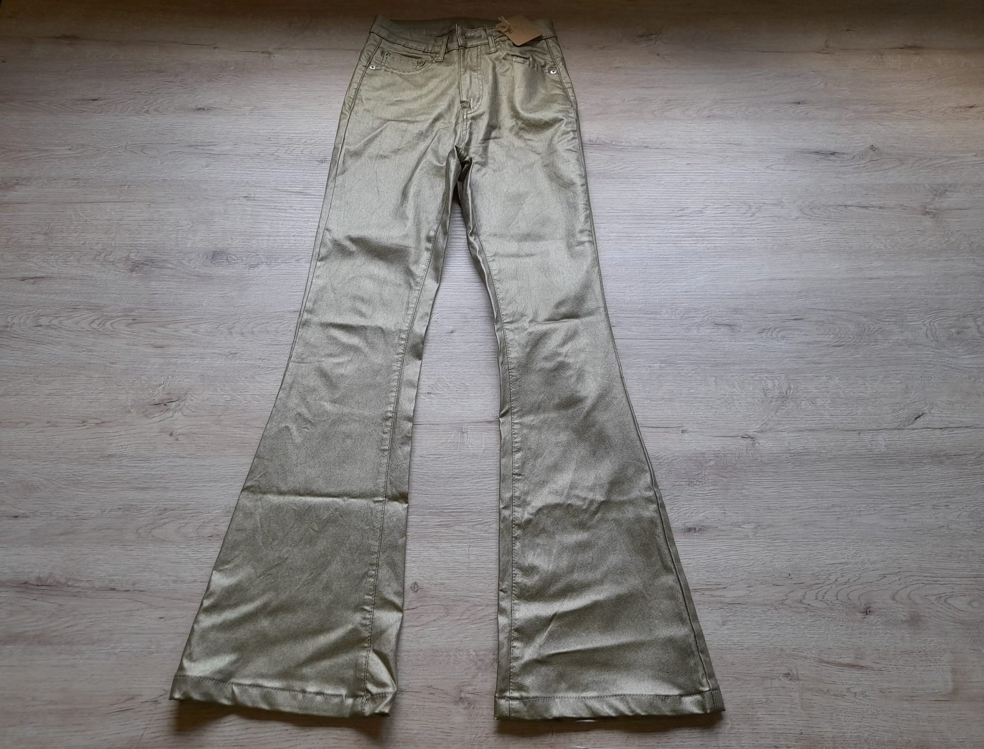 PANTALÓN ELÁSTICO DORADO ACAMPANADO SEÑORA