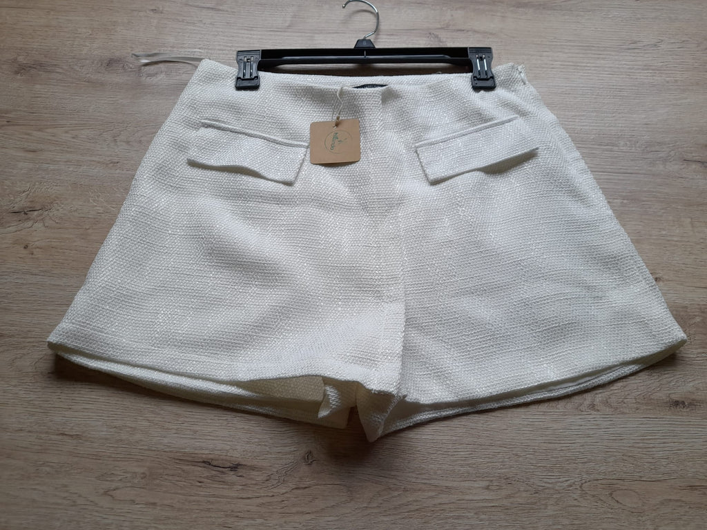 FALDA-PANTALÓN BLANCA JASPEADA DE VESTIR