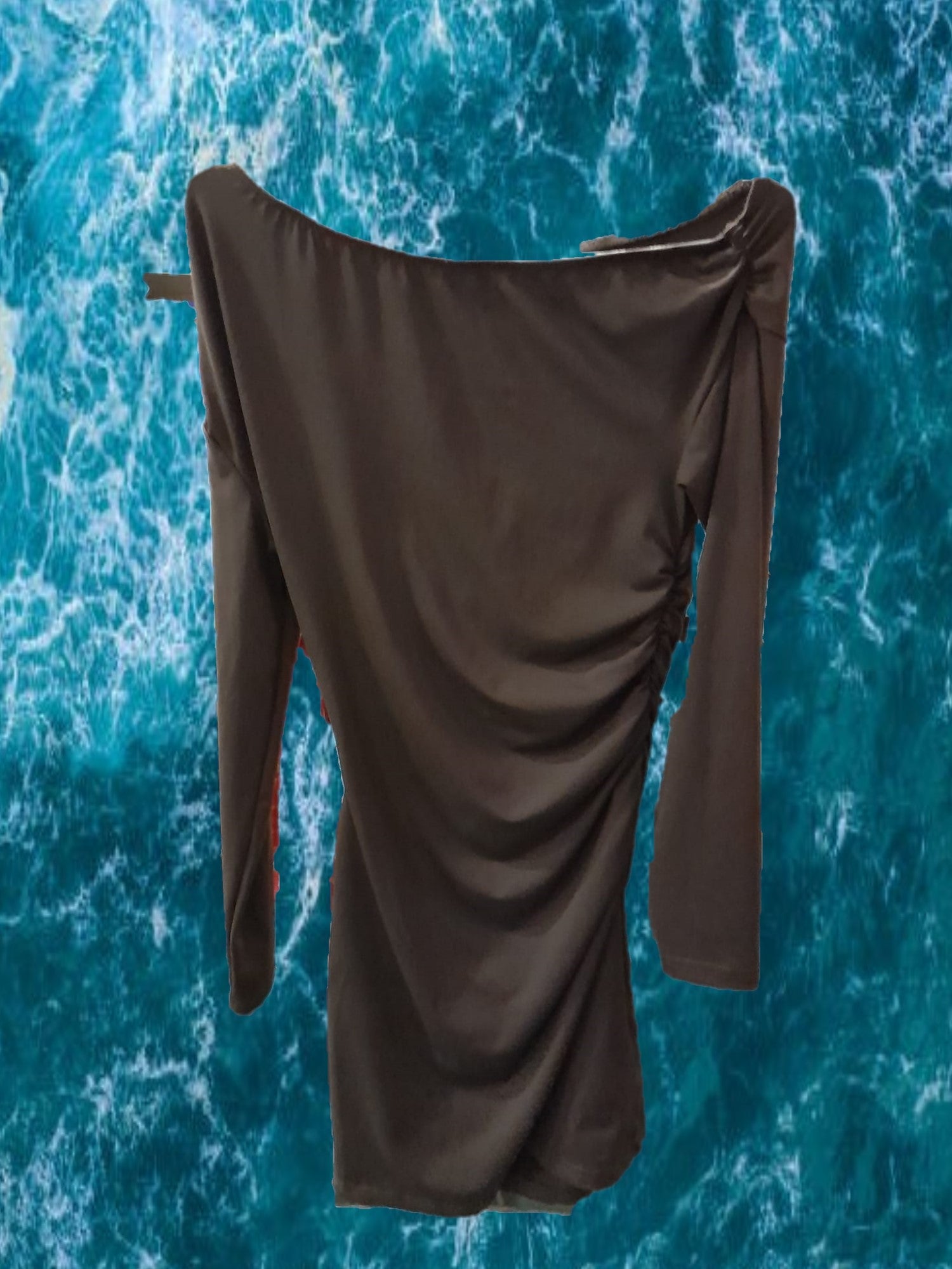VESTIDO MARRÓN MIDI DE LICRA