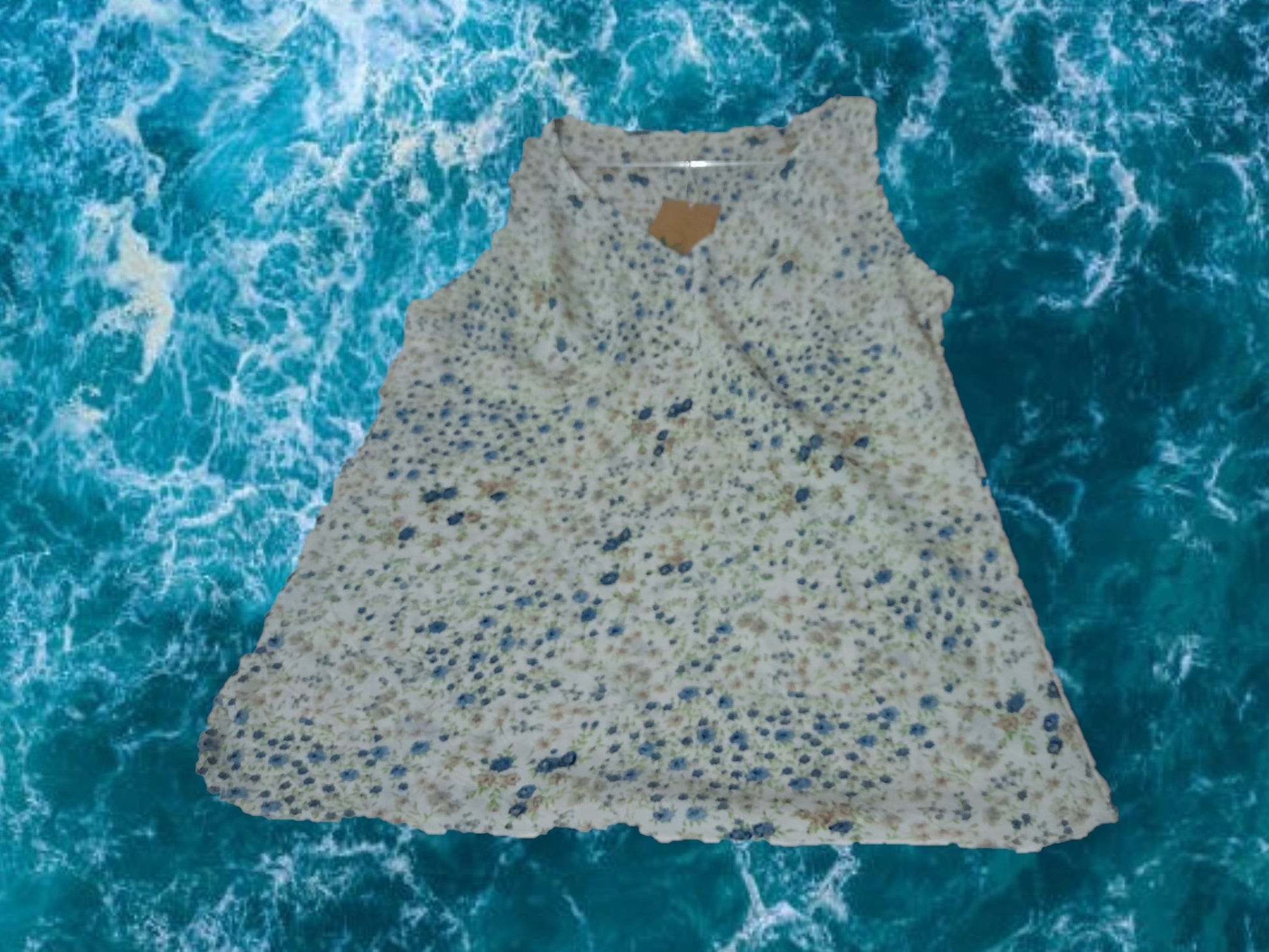 BLUSA TIRANTES BEIGE CON ESTAMPADO FLORAL