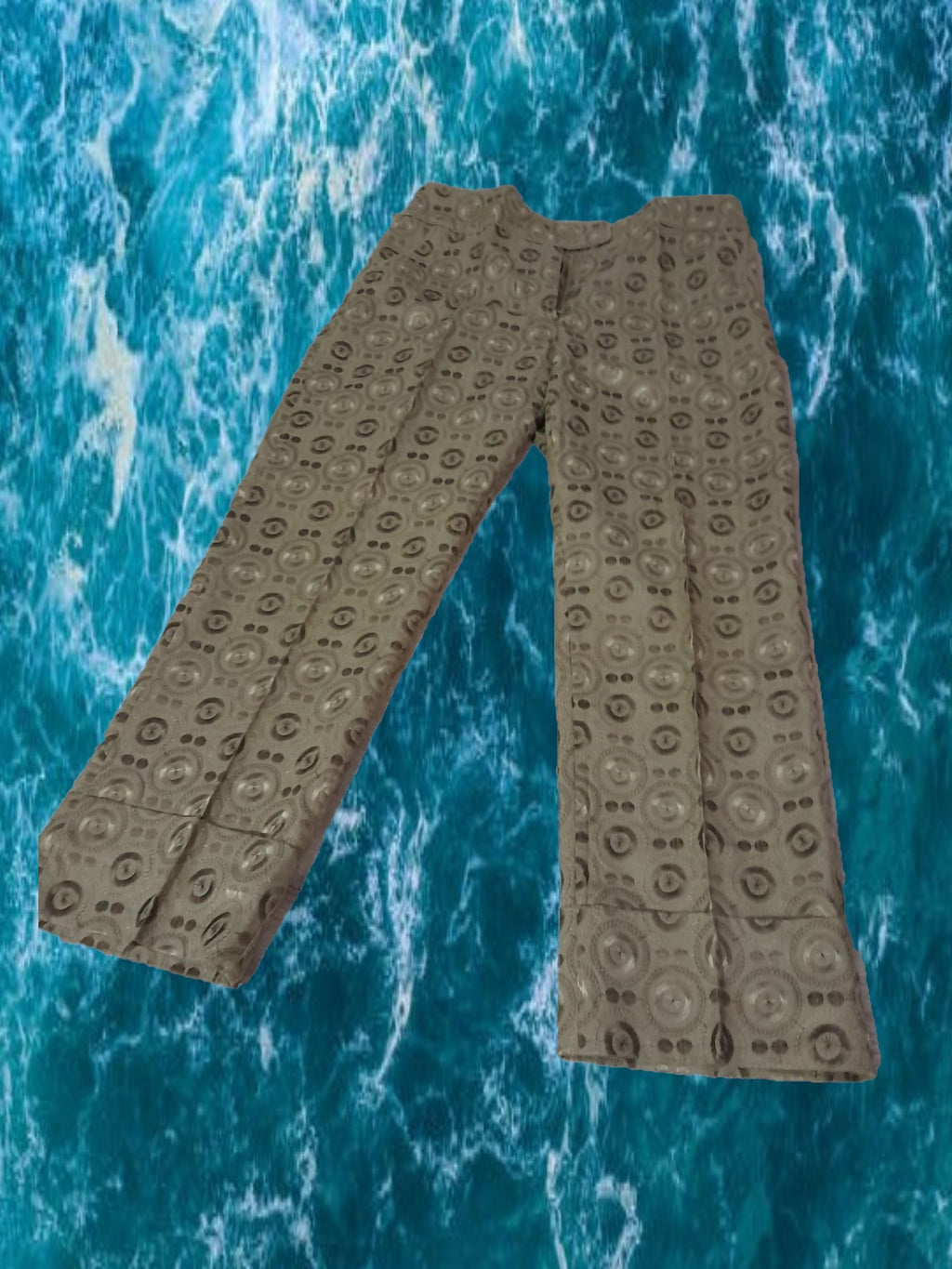 PANTALÓN BEIGE OSCURO SEÑORA CON BORDADOS