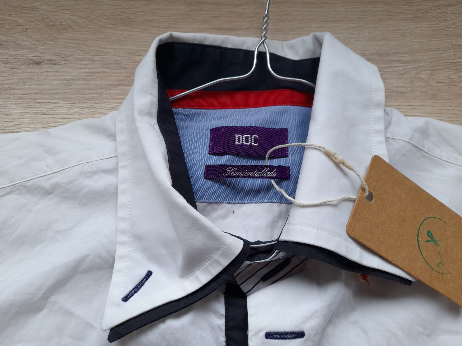 CAMISA M/L BLANCA CABALLERO SEMIENTALLADA