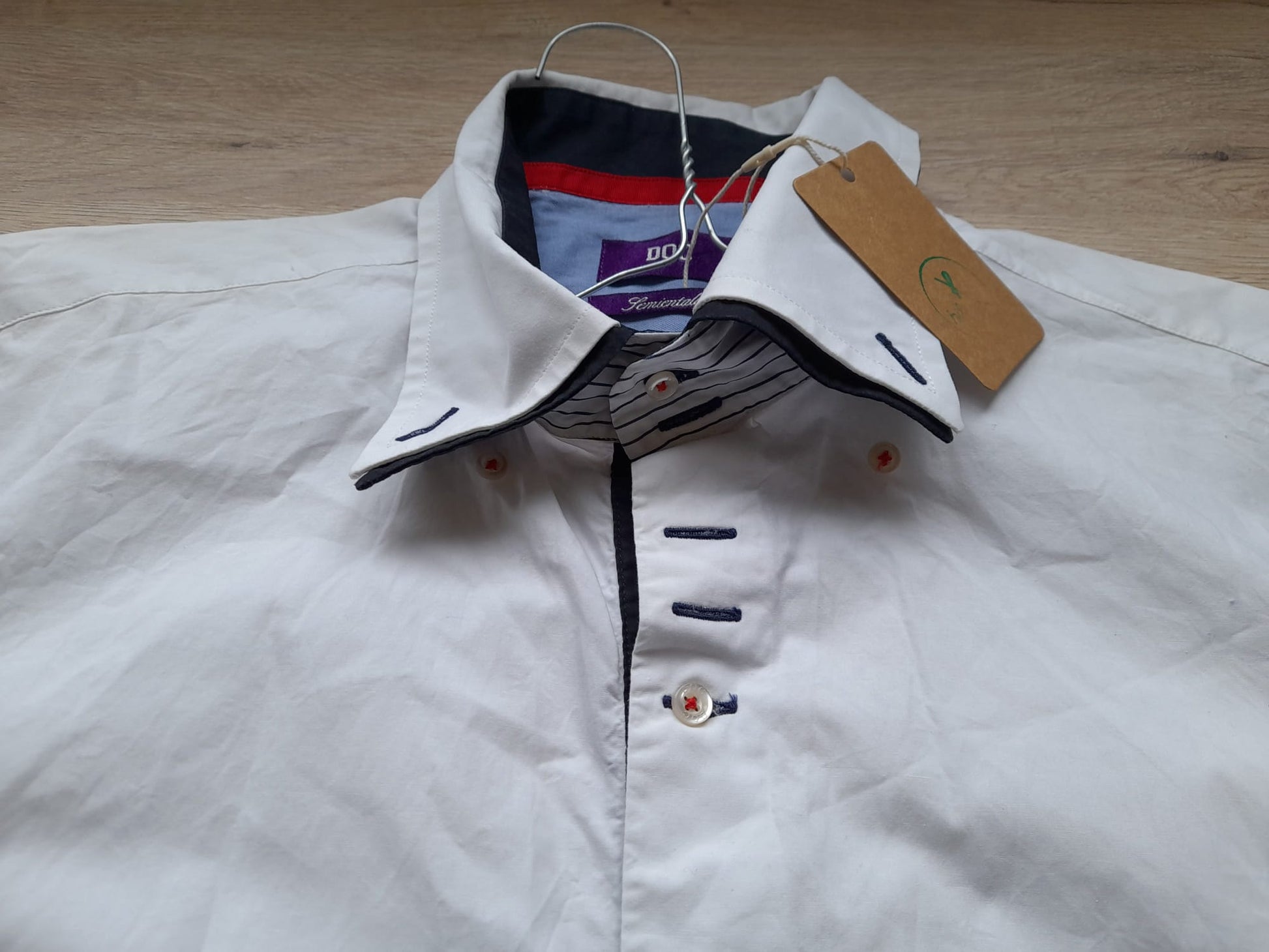 CAMISA M/L BLANCA CABALLERO SEMIENTALLADA