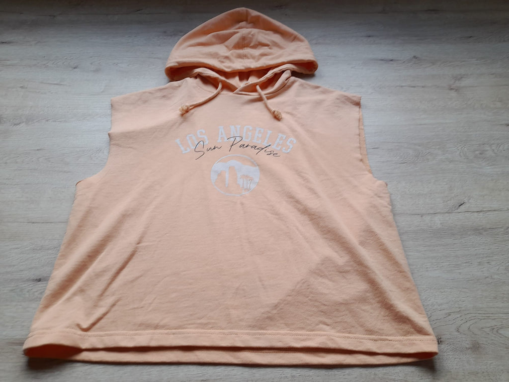 SUDADERA CON CAPUCHA SIN MANGAS Y DIBUJO