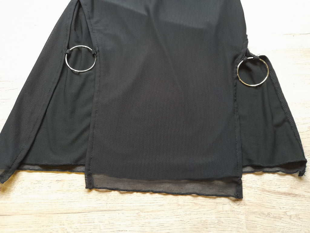MINI VESTIDO NEGRO CON ATADURA EN CUELLO