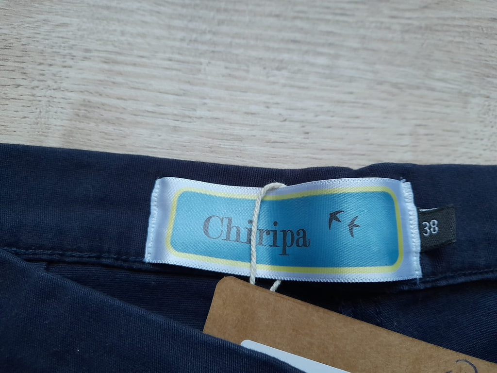 PANTALÓN ELÁSTICO AZUL MARINO CON CREMALLERA LATERAL