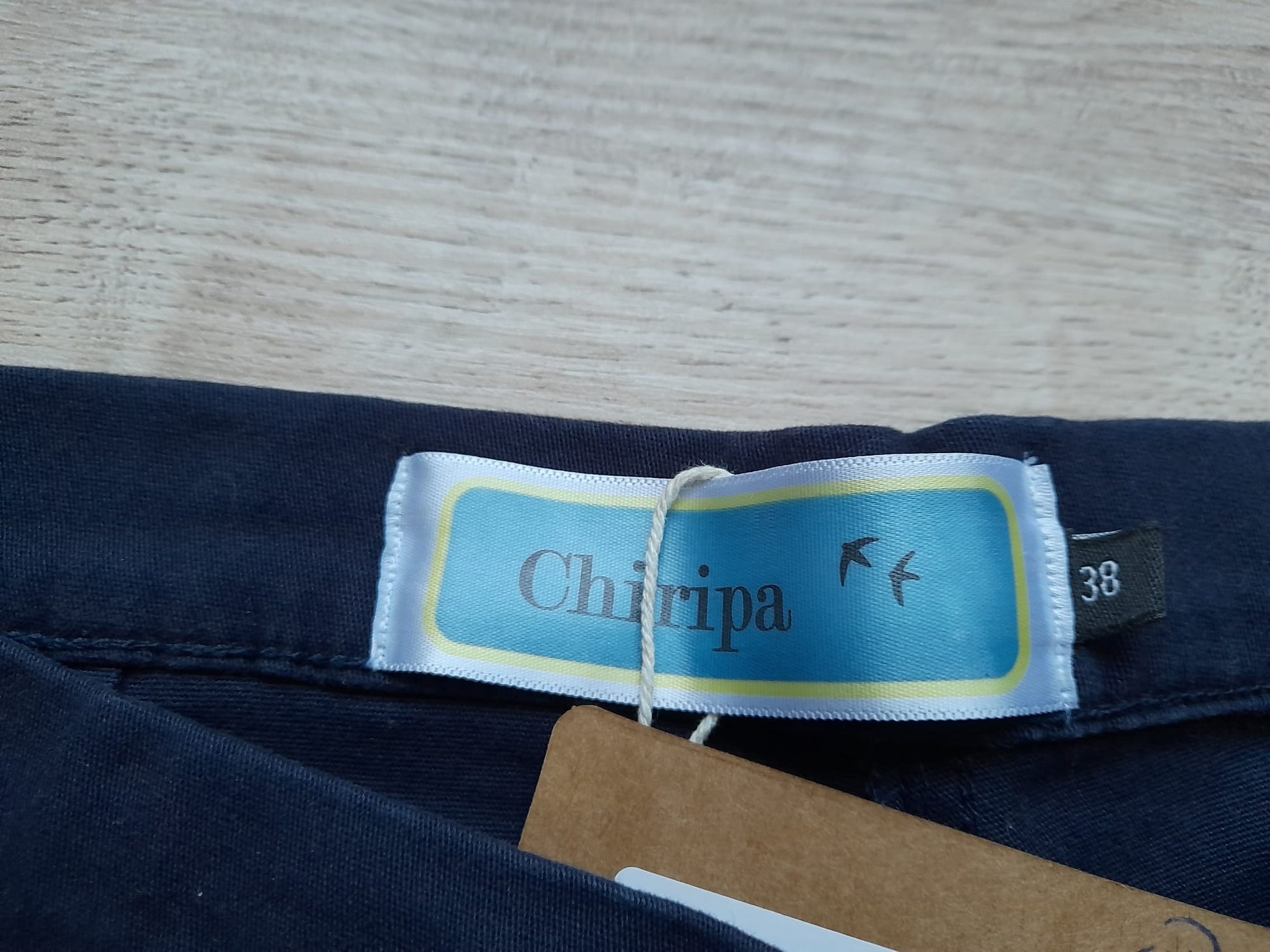 PANTALÓN ELÁSTICO AZUL MARINO CON CREMALLERA LATERAL