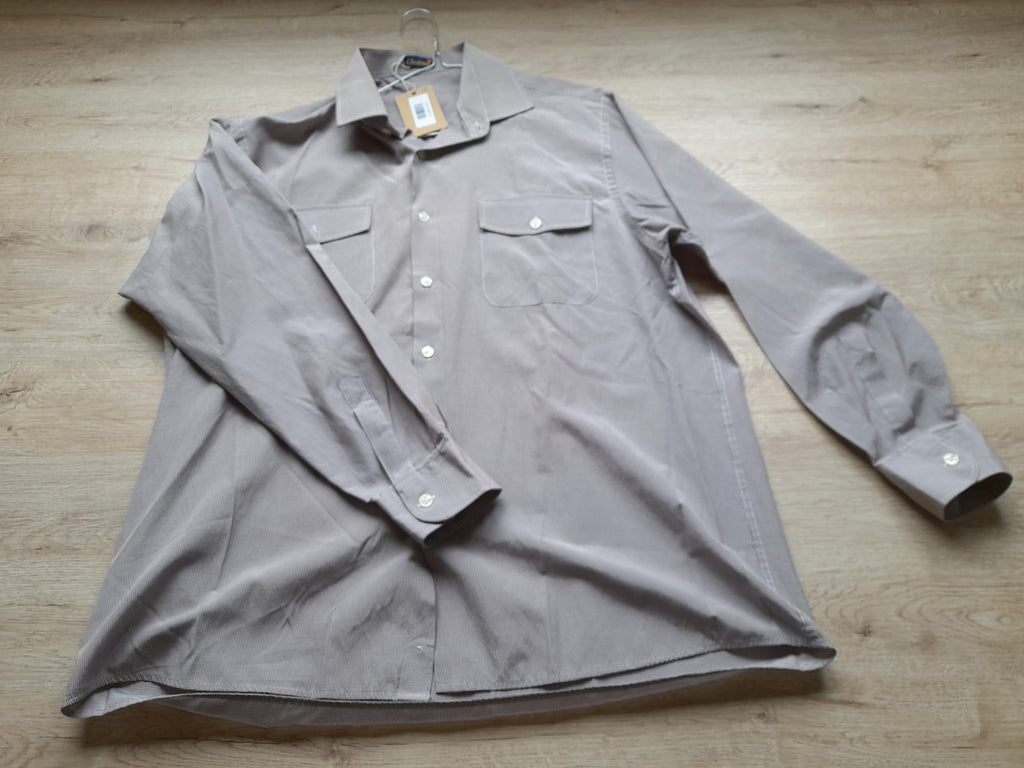 CAMISA M/L BLANCA CON CUADROS GRANATES
