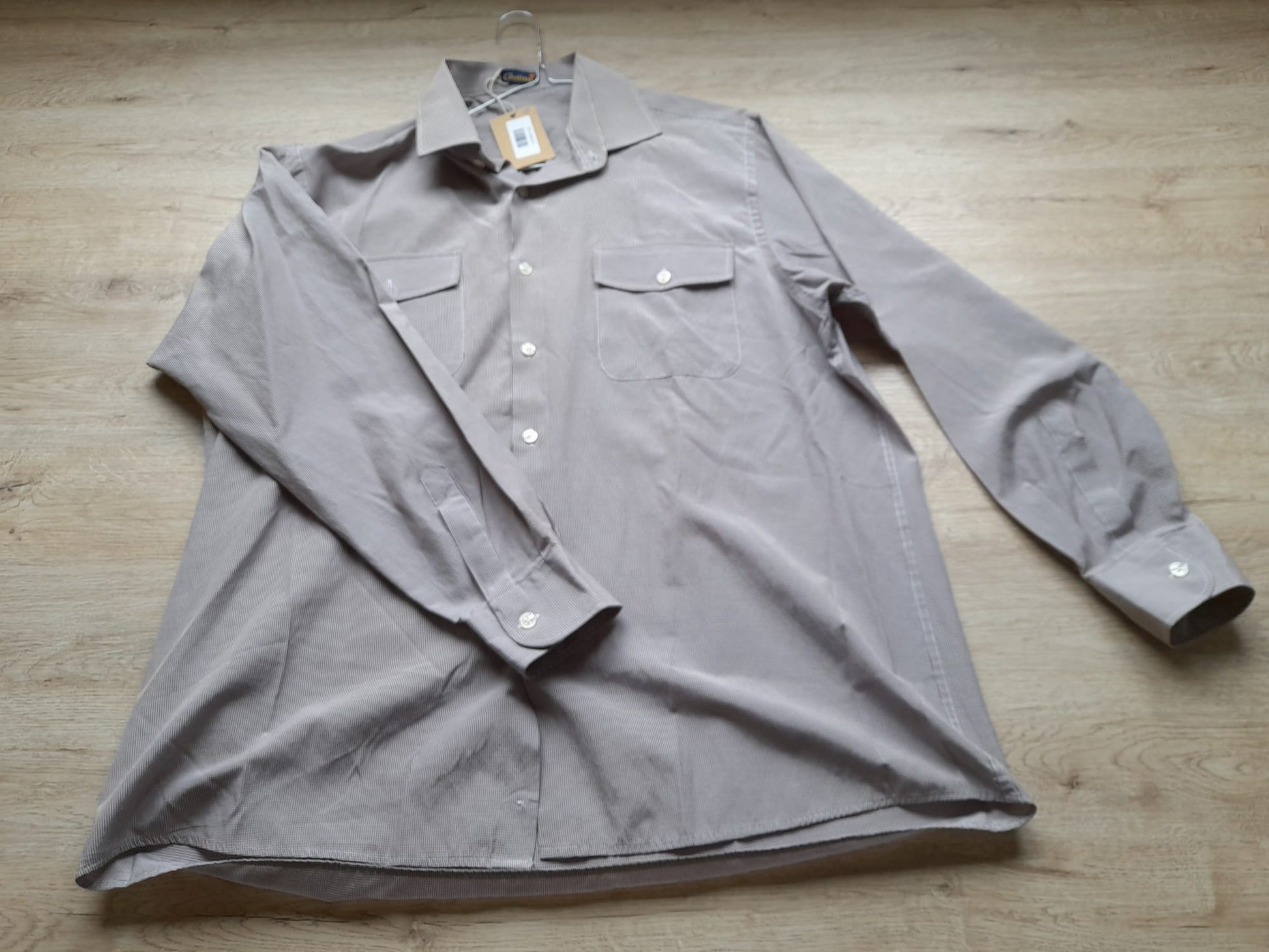 CAMISA M/L BLANCA CON CUADROS GRANATES