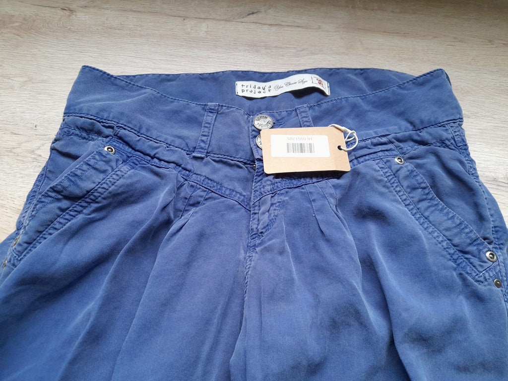 PANTALÓN AZUL MARINO BOMBACHO CON GOMAS TOBILLO