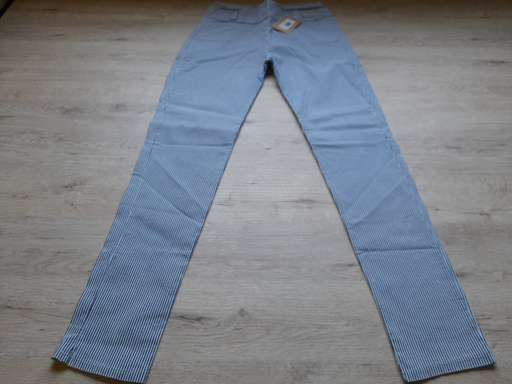 PANTALÓN BLANCO CON RAYAS AZULES ELÁSTICO