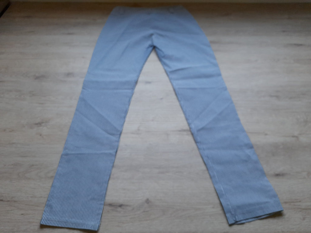 PANTALÓN BLANCO CON RAYAS AZULES ELÁSTICO
