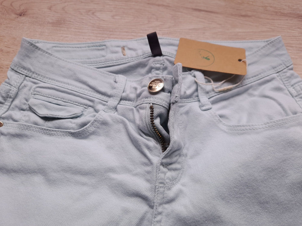 PANTALÓN TIPO VAQUERO AZUL CELESTE NIÑ@ELÁSTICO