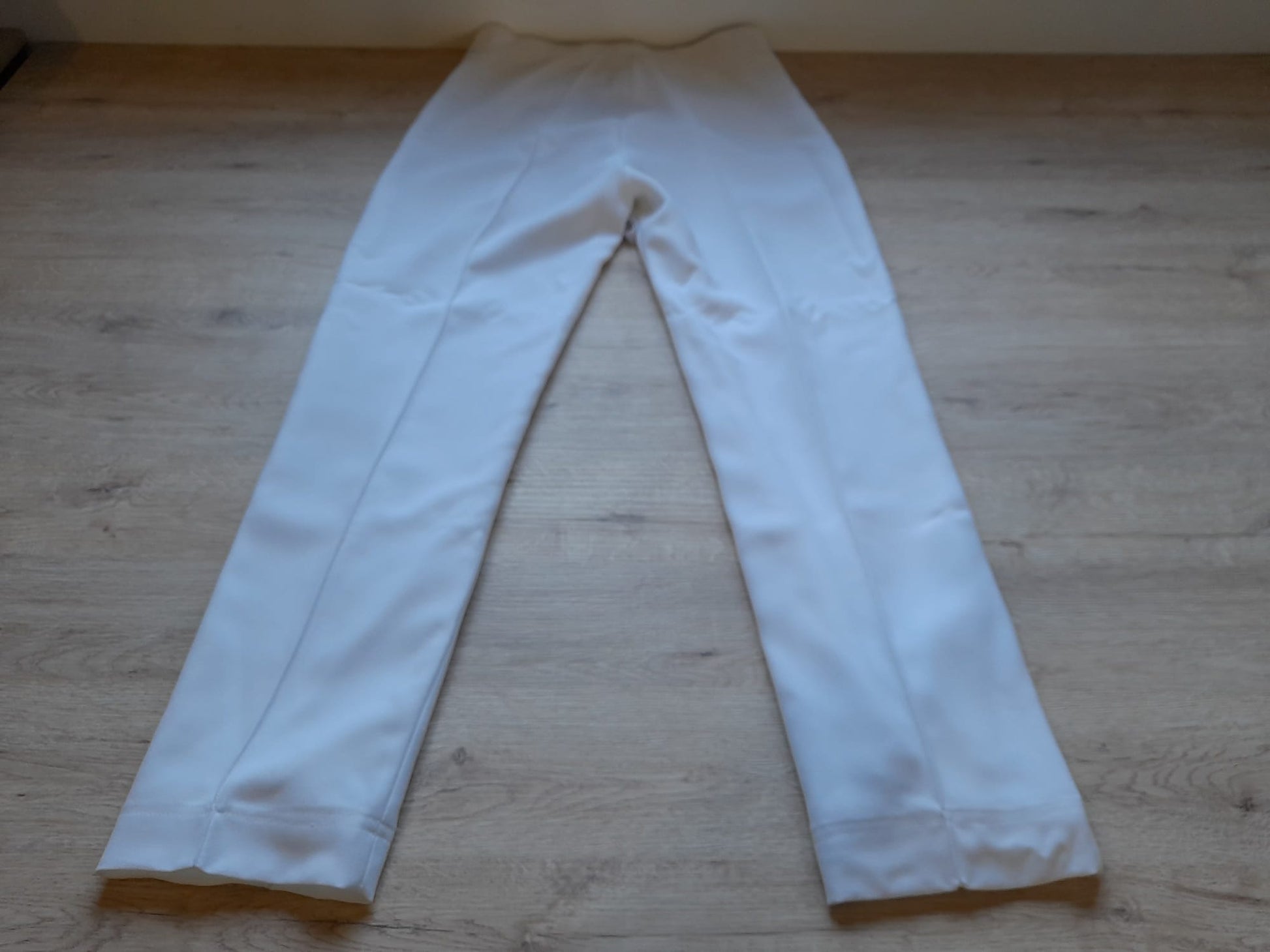 PANTALÓN BLANCO MUJER DE VESTIR CON FORRO Y LAZO PARA CINTURA