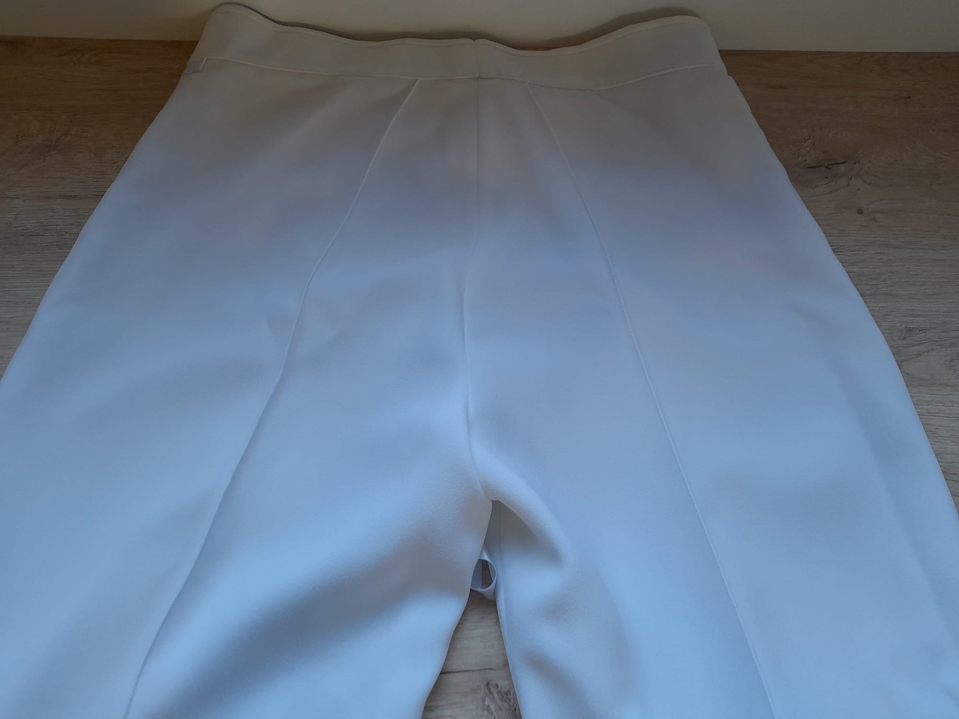 PANTALÓN BLANCO MUJER DE VESTIR CON FORRO Y LAZO PARA CINTURA