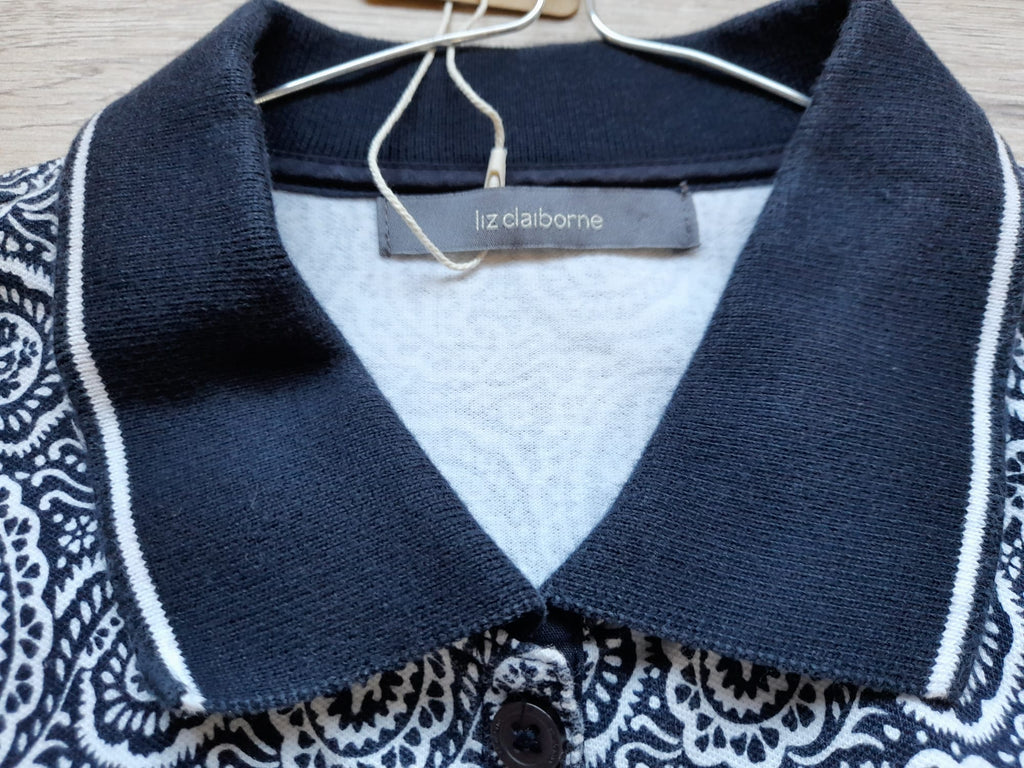 POLO SIN MANGAS MUJER AZUL MARINO CON ESTAMPADO