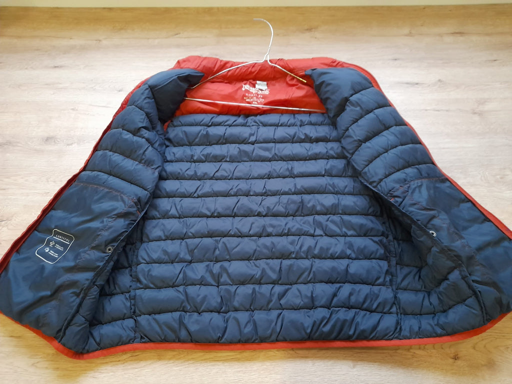 CHALECO PLUMAS IMPERMEABLE ROJO