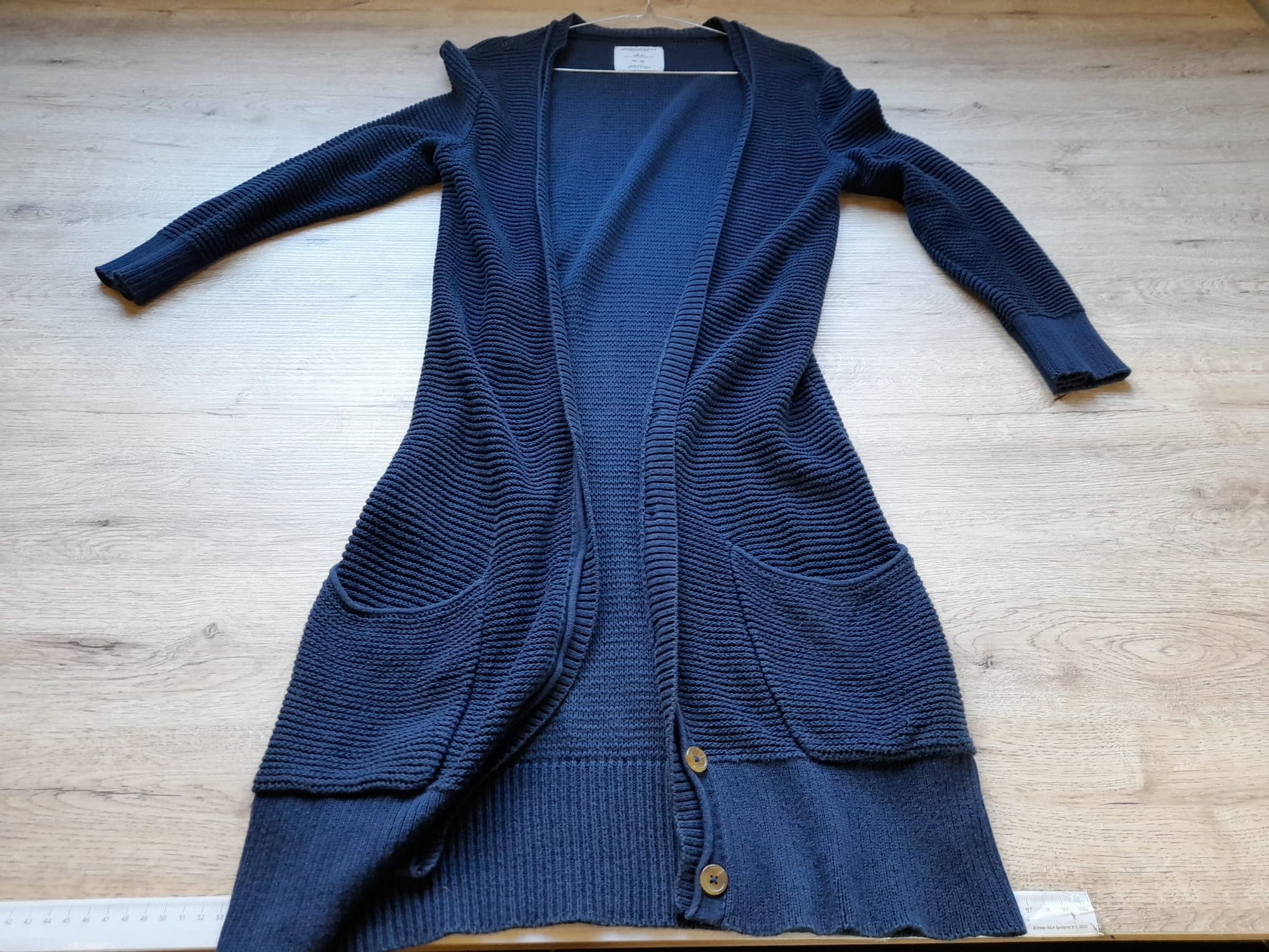 CHAQUETA LARGA DE PUNTO AZUL MARINO